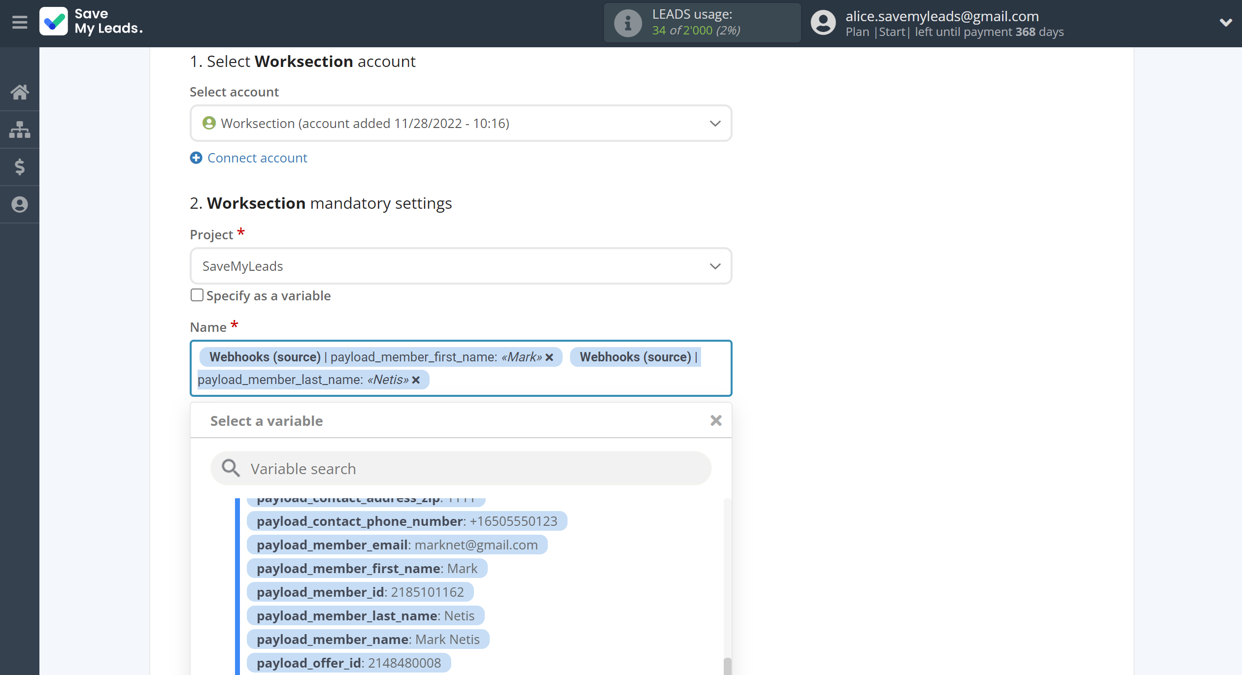 How to Connect Webhooks with Worksection | Assigning fields How to Connect Webhooks with Worksection | Assigning fields