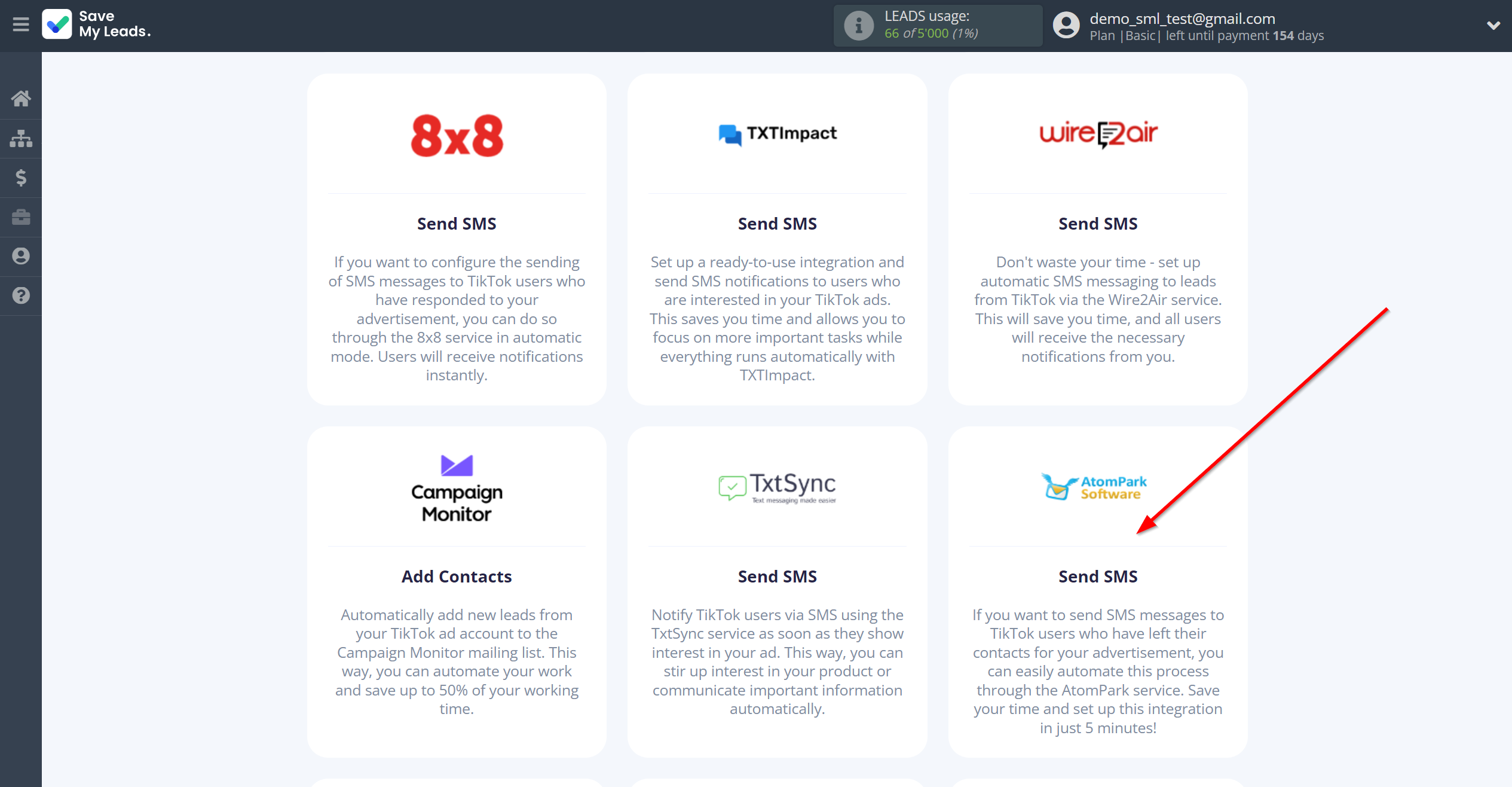 How to Connect TikTok with AtomPark | Data Destination system selection How to Connect TikTok with AtomPark | Data Destination system selection
