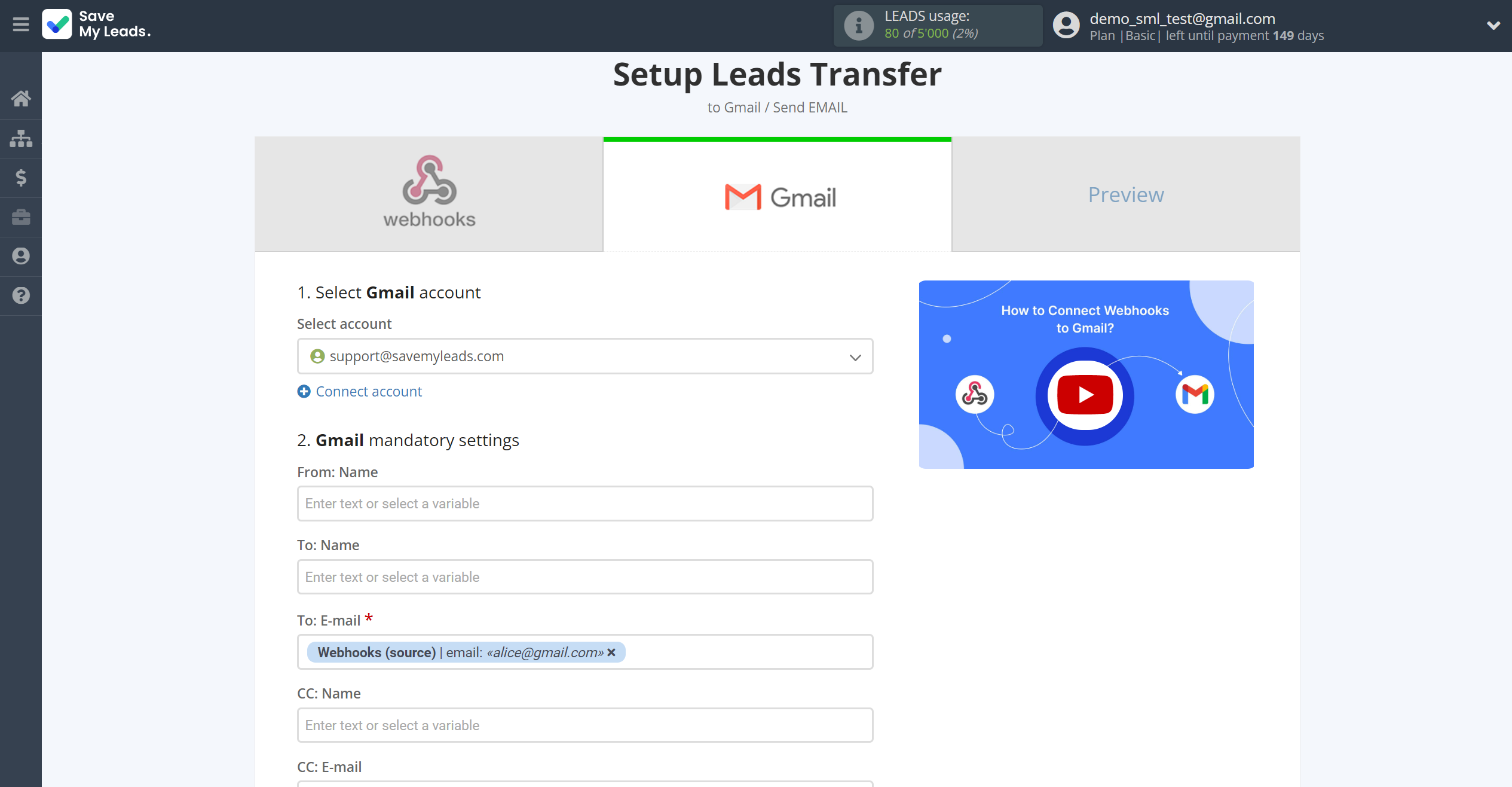 How to Connect Webhooks with Gmail | Assigning fields How to Connect Webhooks with Gmail | Assigning fields
