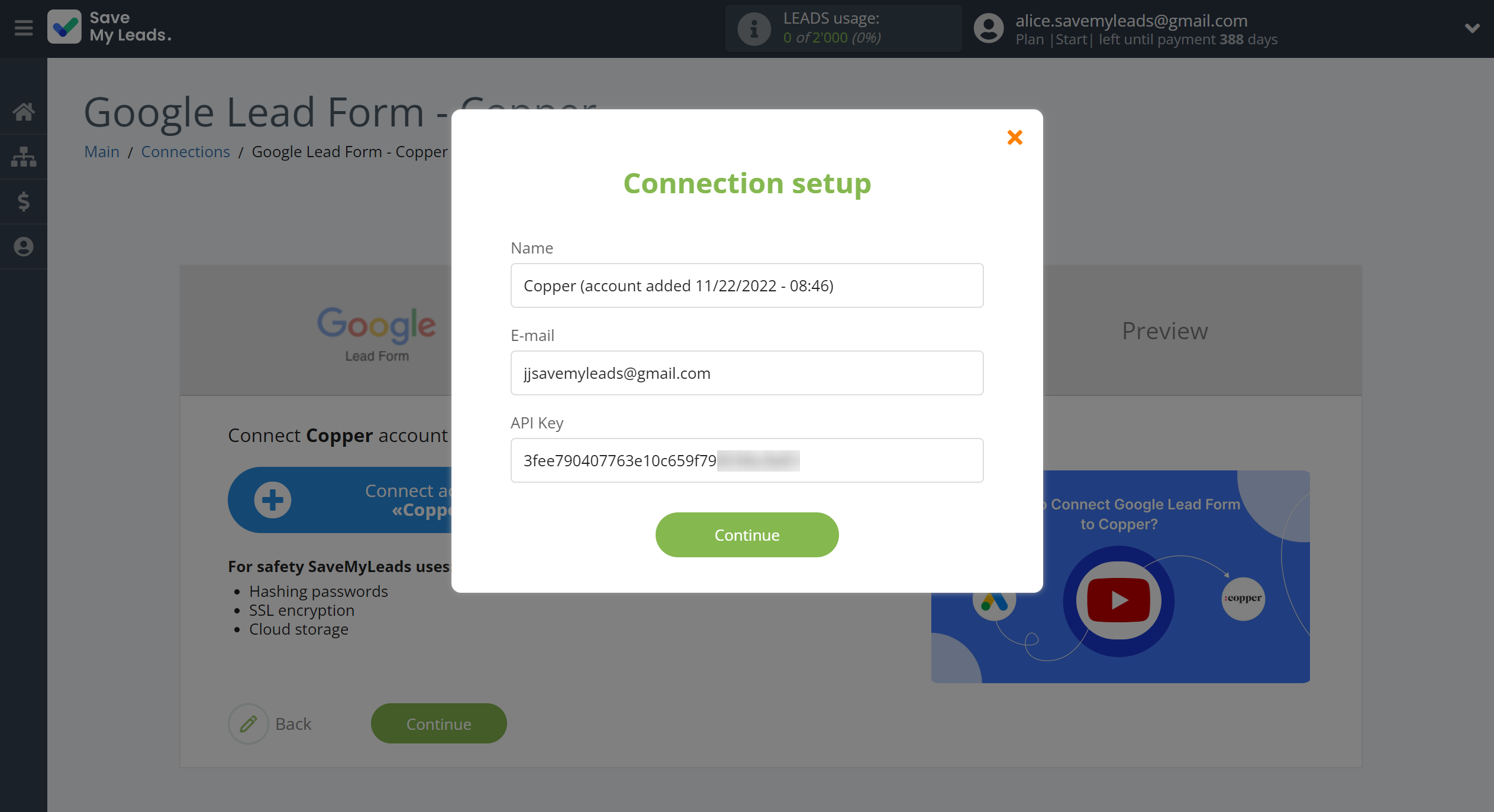 How to Connect Google Lead Form with Copper Create Contacts | Data Destination account connection How to Connect Google Lead Form with Copper Create Contacts | Data Destination account connection