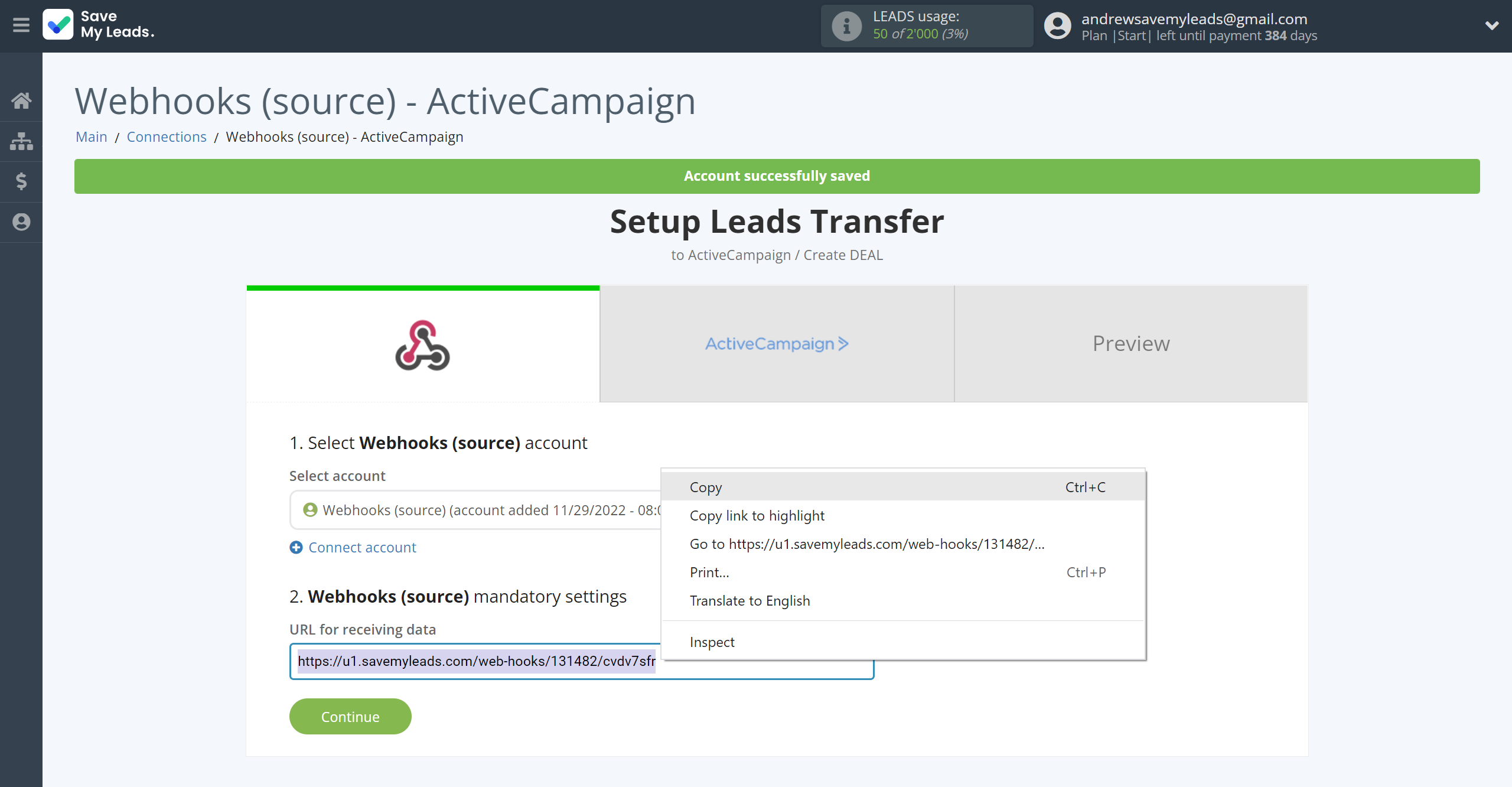 How to Connect Webhooks with ActiveCampaign Create Deal | Data Source account connection How to Connect Webhooks with ActiveCampaign Create Deal | Data Source account connection
