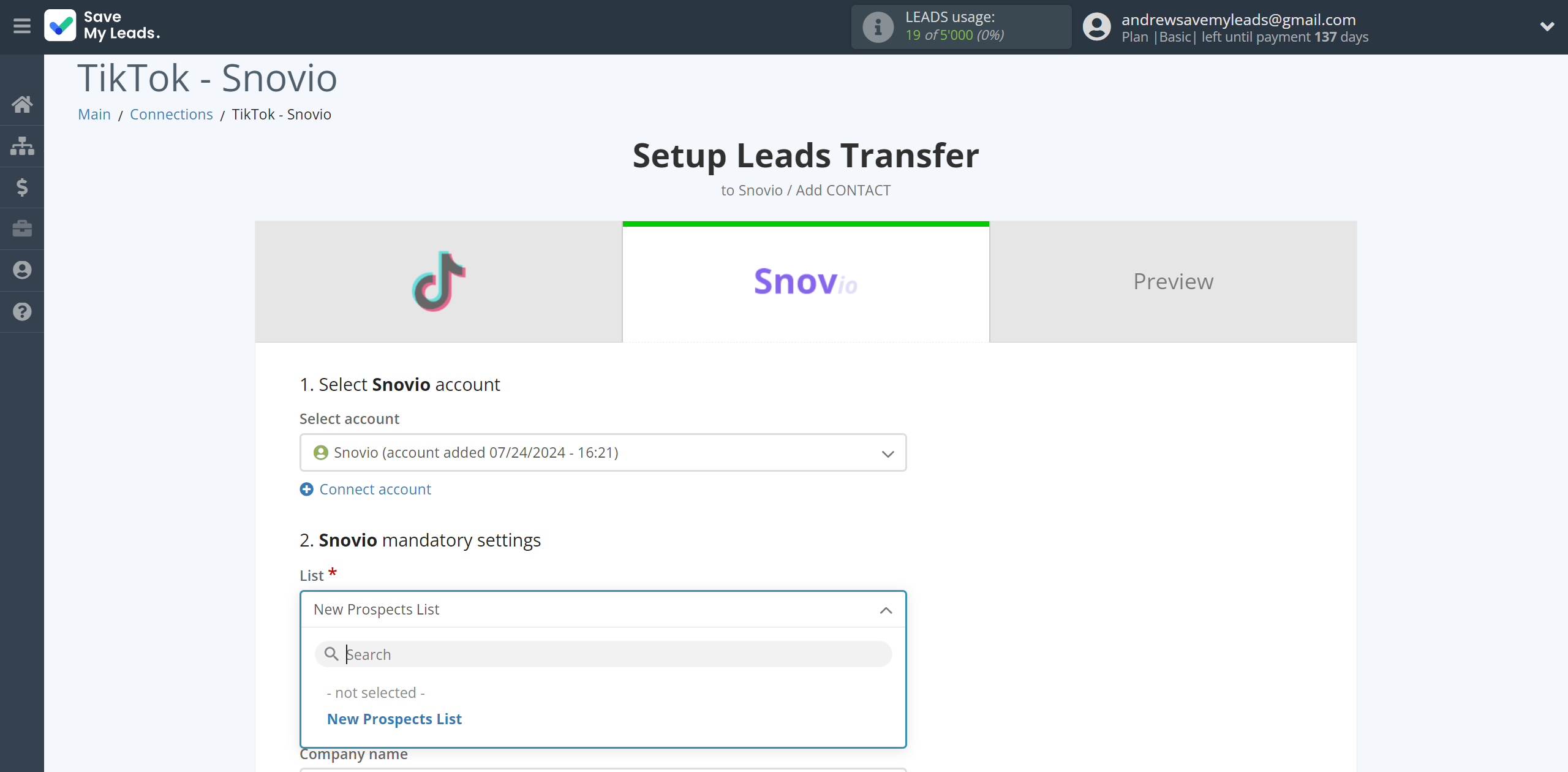 How to Connect TikTok with Snovio Add Contacts | Assigning fields How to Connect TikTok with Snovio Add Contacts | Assigning fields