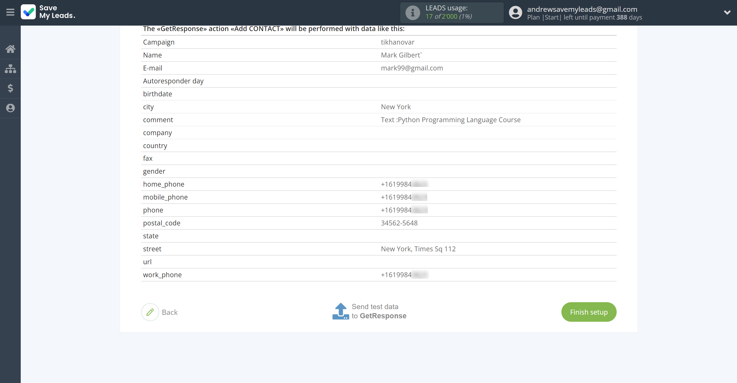 How to Connect Webhooks with GetResponse | Test data How to Connect Webhooks with GetResponse | Test data