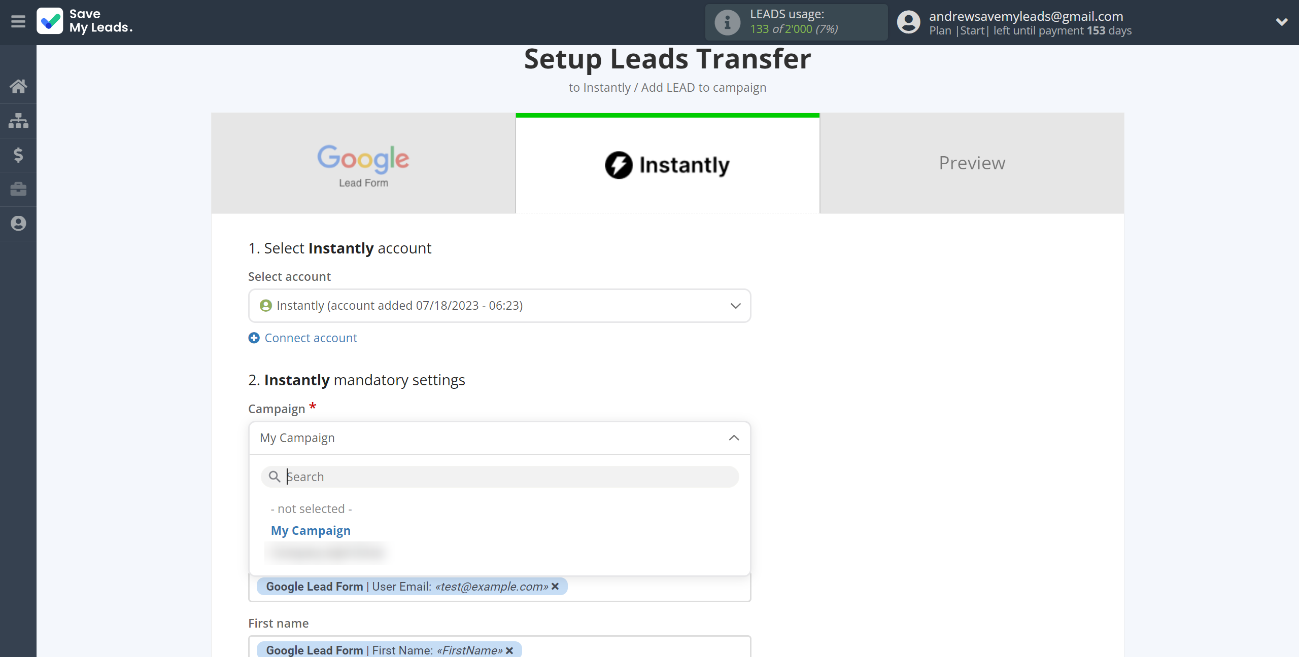 How to Connect Google Lead Form with Instantly Add lead to campaign | Assigning fields How to Connect Google Lead Form with Instantly Add lead to campaign | Assigning fields