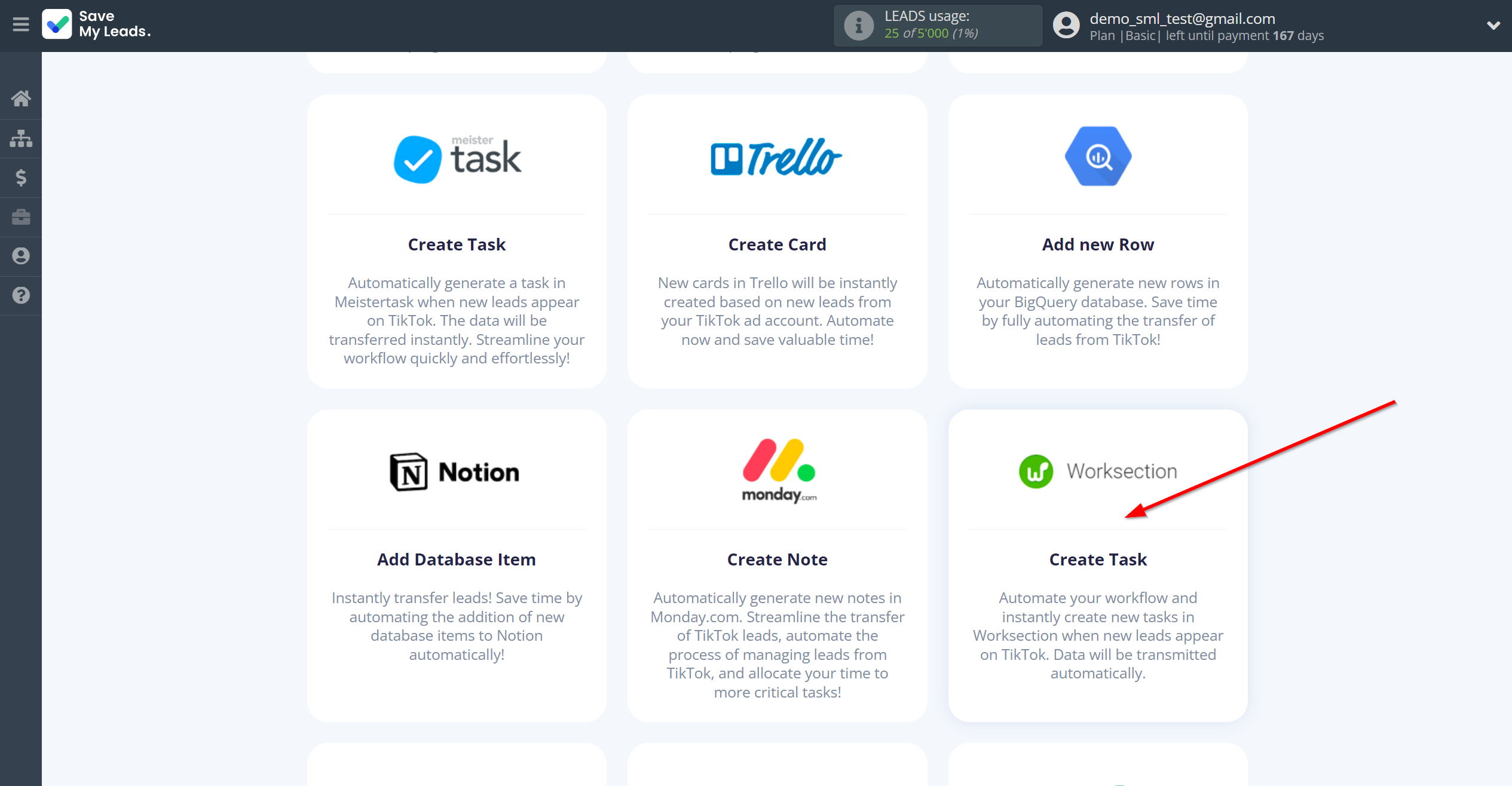 How to Connect TikTok with Worksection | Data Destination system selection How to Connect TikTok with Worksection | Data Destination system selection