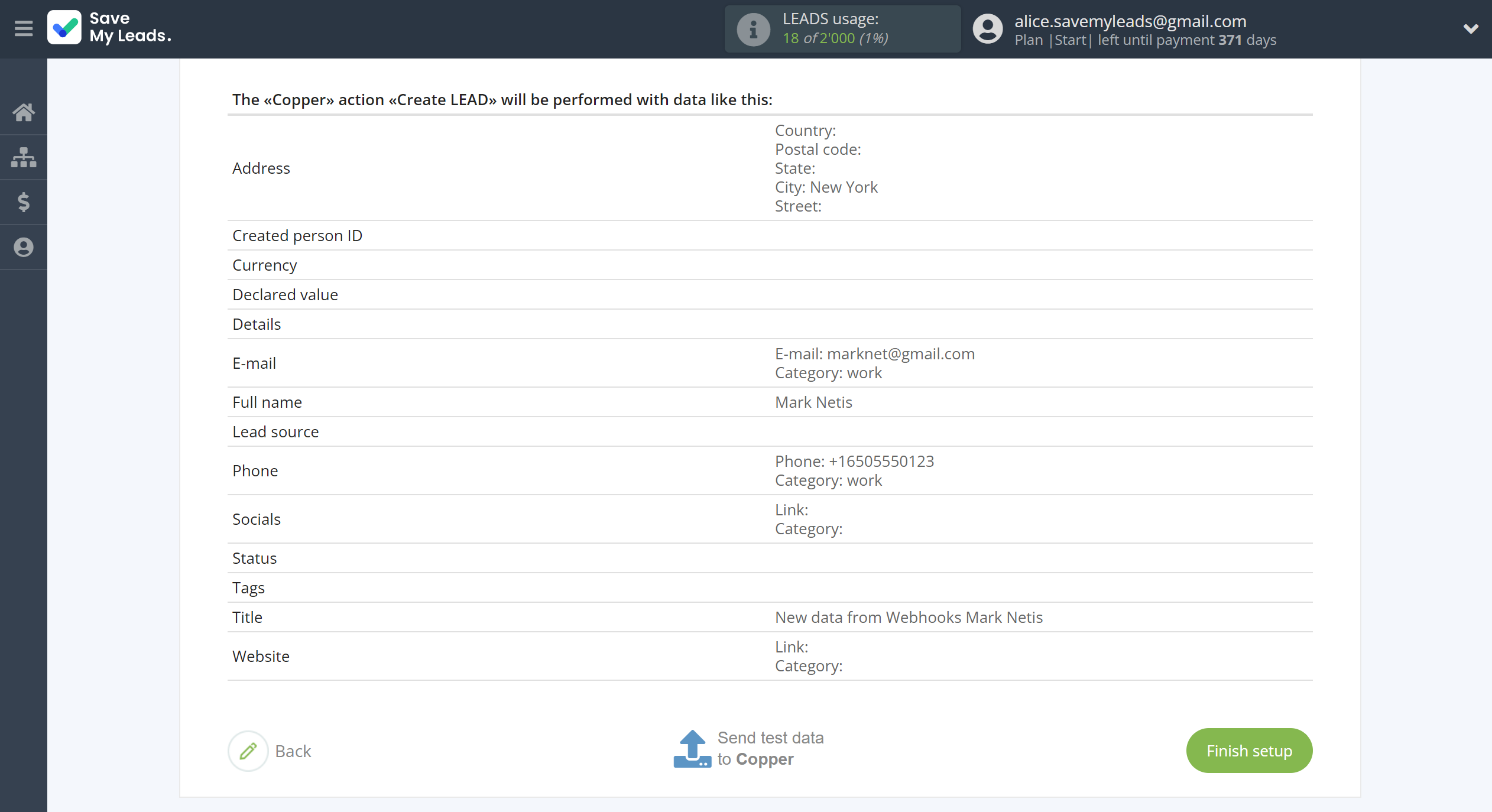How to Connect Webhooks with Copper Create Lead | Test data How to Connect Webhooks with Copper Create Lead | Test data