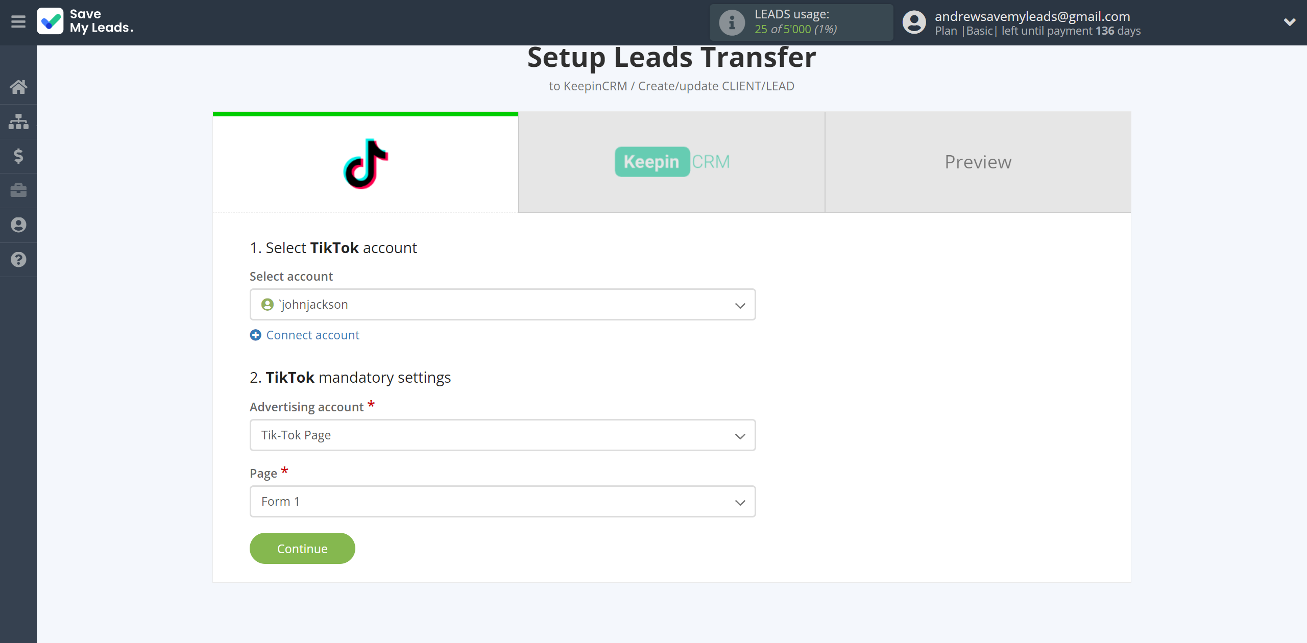 How to Connect TikTok with KeepinCRM Create/update Client/Lead | Data Source account connection How to Connect TikTok with KeepinCRM Create/update Client/Lead | Data Source account connection