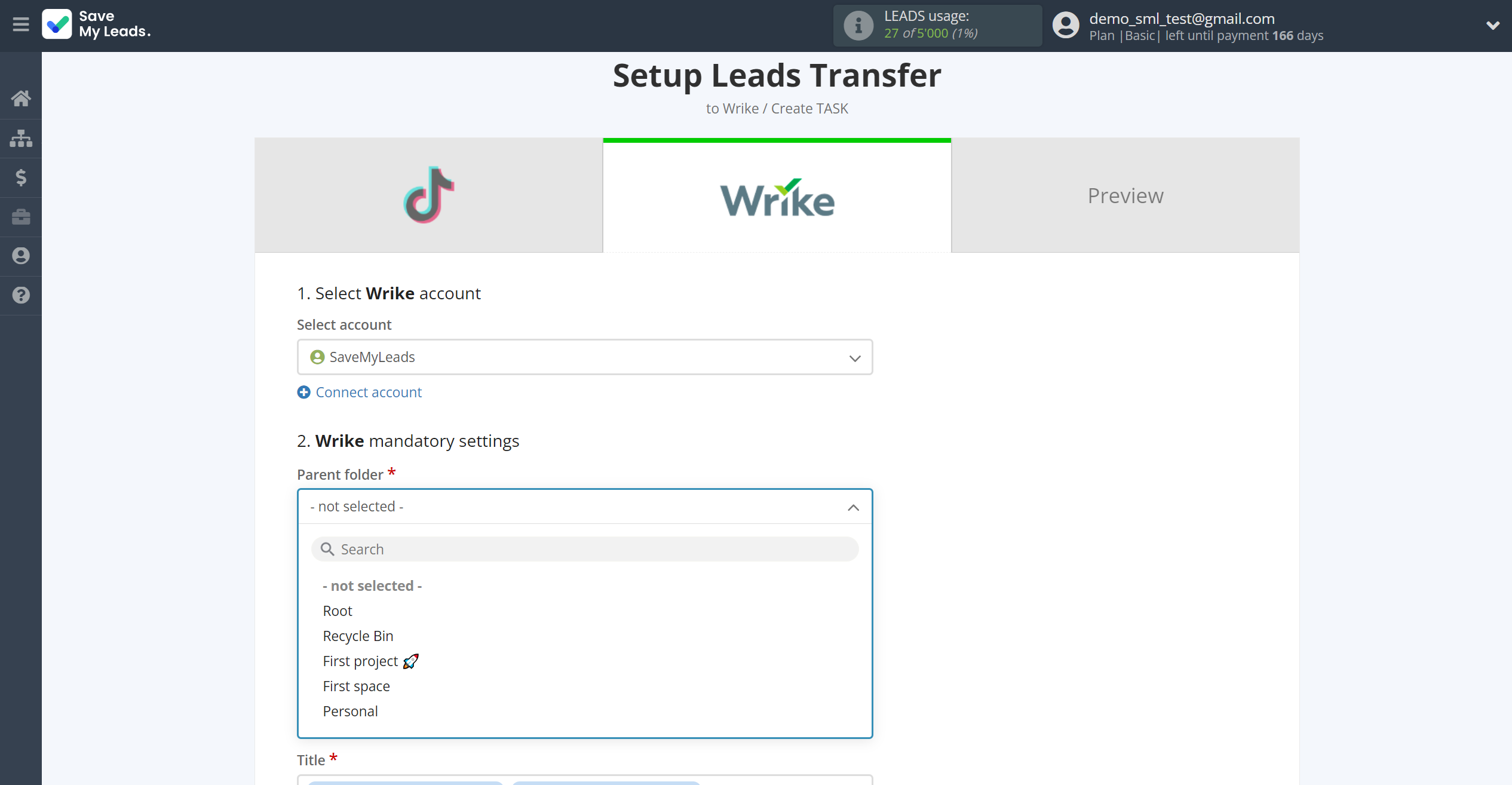 How to Connect TikTok with Wrike | Assigning fields How to Connect TikTok with Wrike | Assigning fields