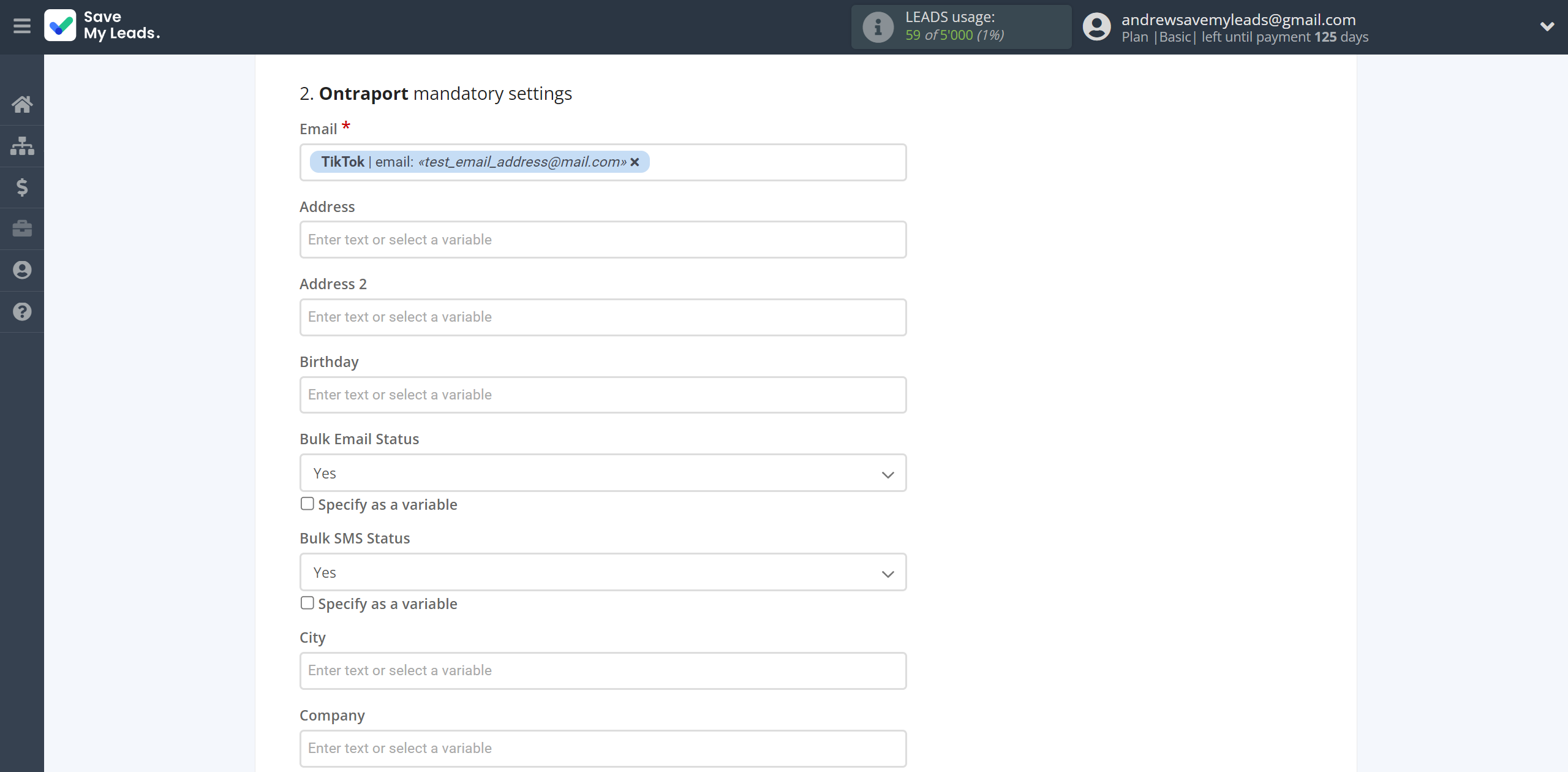 How to Connect TikTok with Ontraport | Assigning fields How to Connect TikTok with Ontraport | Assigning fields