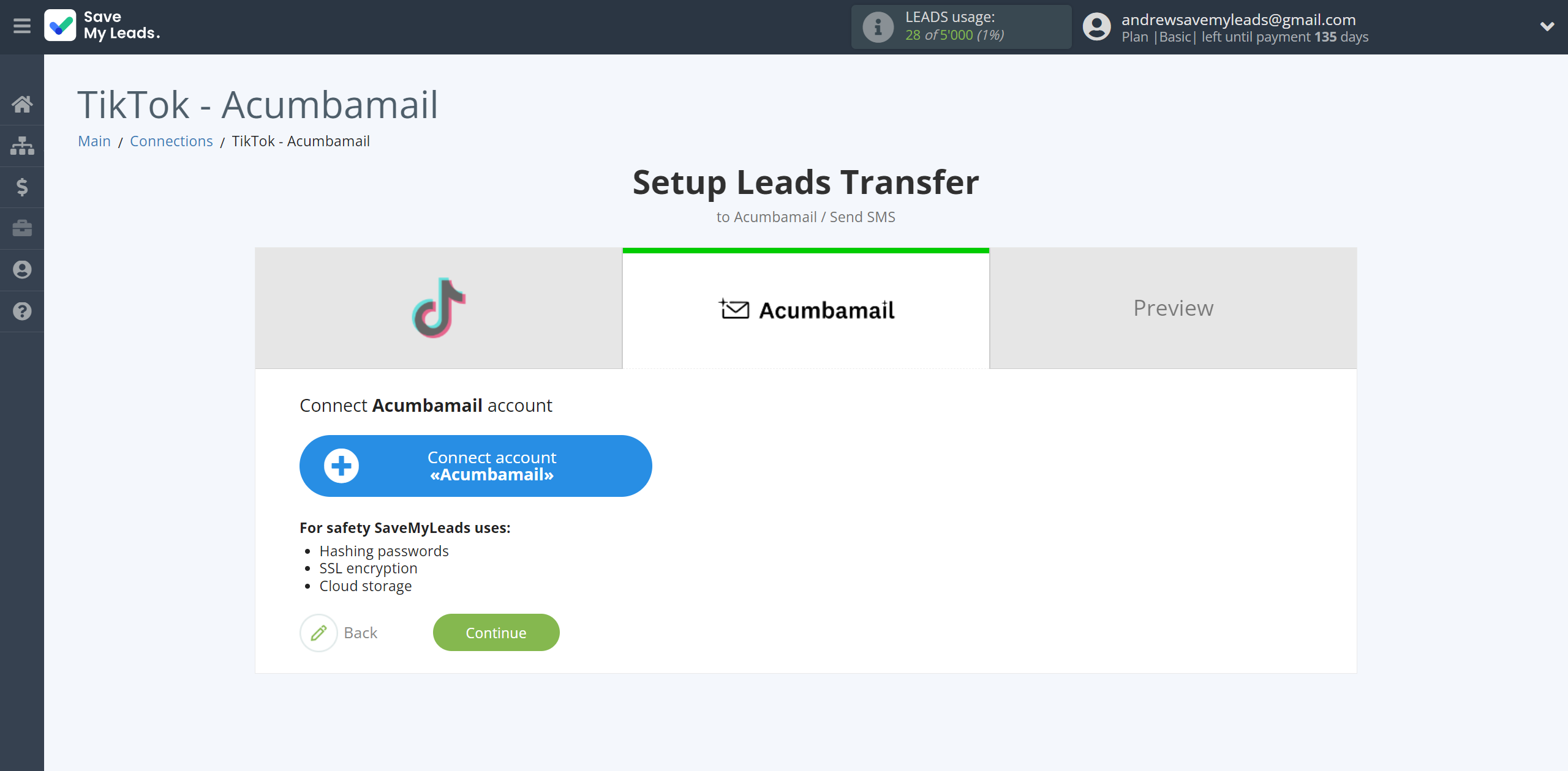 How to Connect TikTok with Acumbamail Send SMS | Data Destination account connection How to Connect TikTok with Acumbamail Send SMS | Data Destination account connection