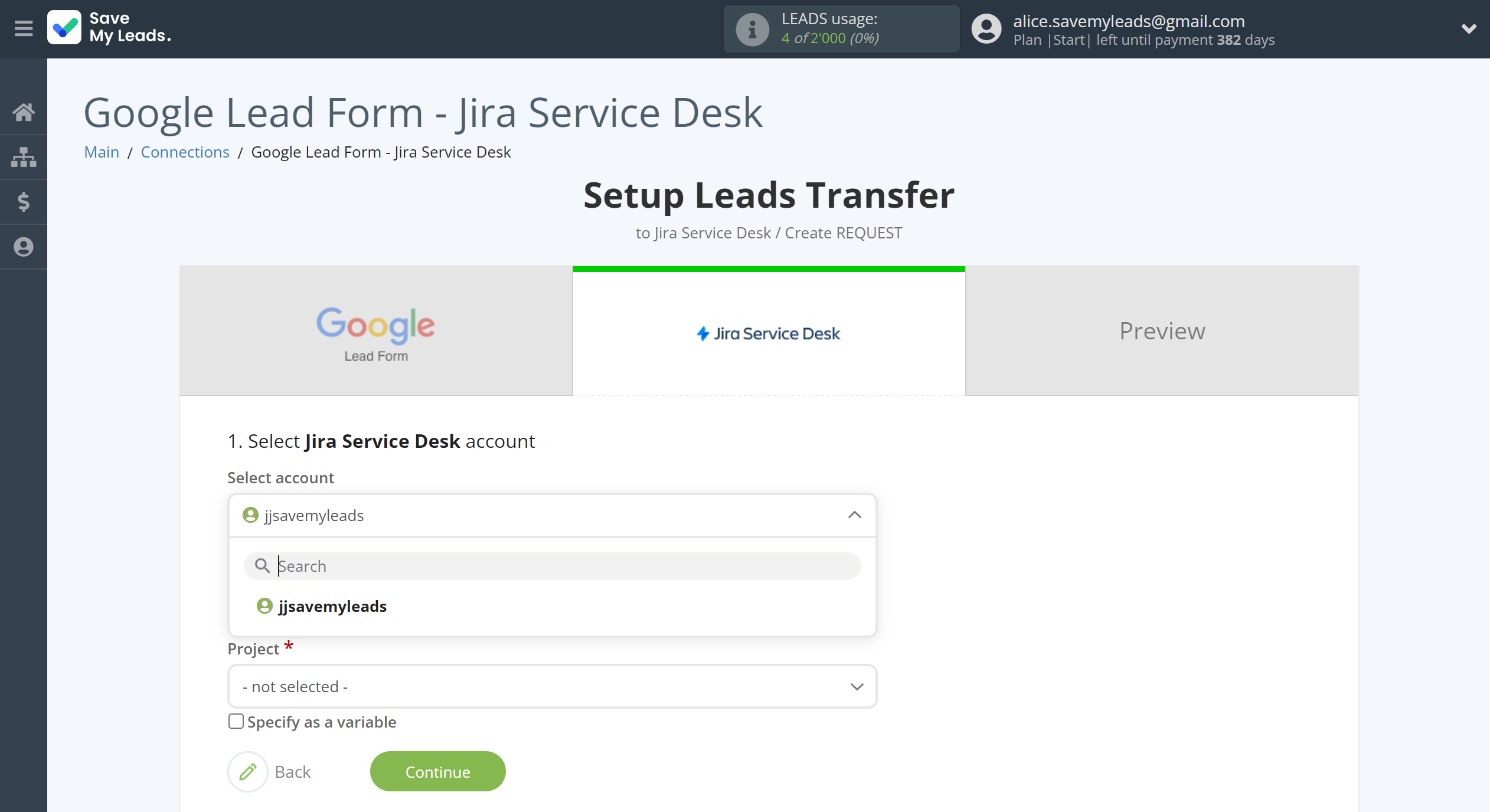 How to Connect Google Lead Form with Jira Service Management | Data Destination account selection How to Connect Google Lead Form with Jira Service Management | Data Destination account selection