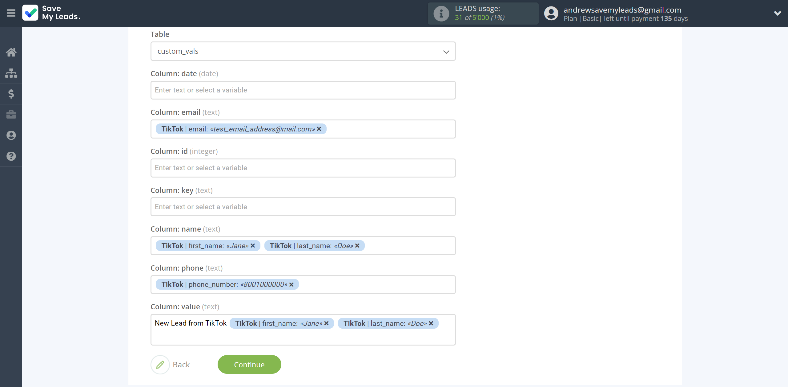 How to Connect TikTok with PostgreSQL | Assigning fields How to Connect TikTok with PostgreSQL | Assigning fields