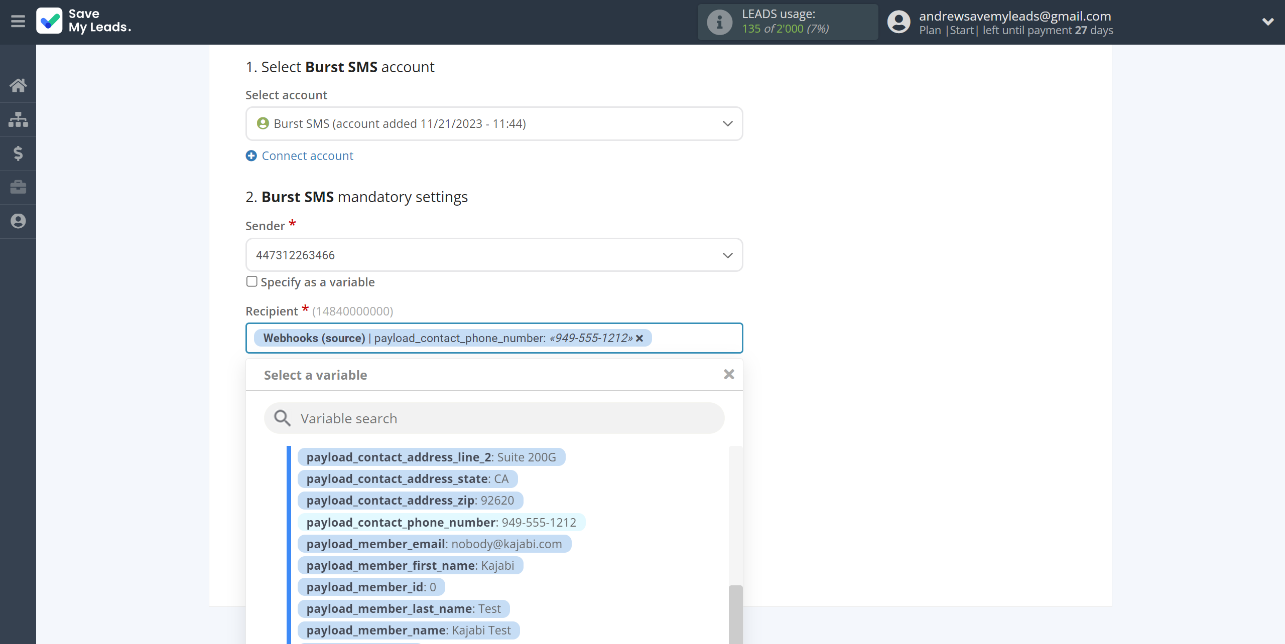 How to Connect Webhooks with Burst SMS | Assigning fields How to Connect Webhooks with Burst SMS | Assigning fields