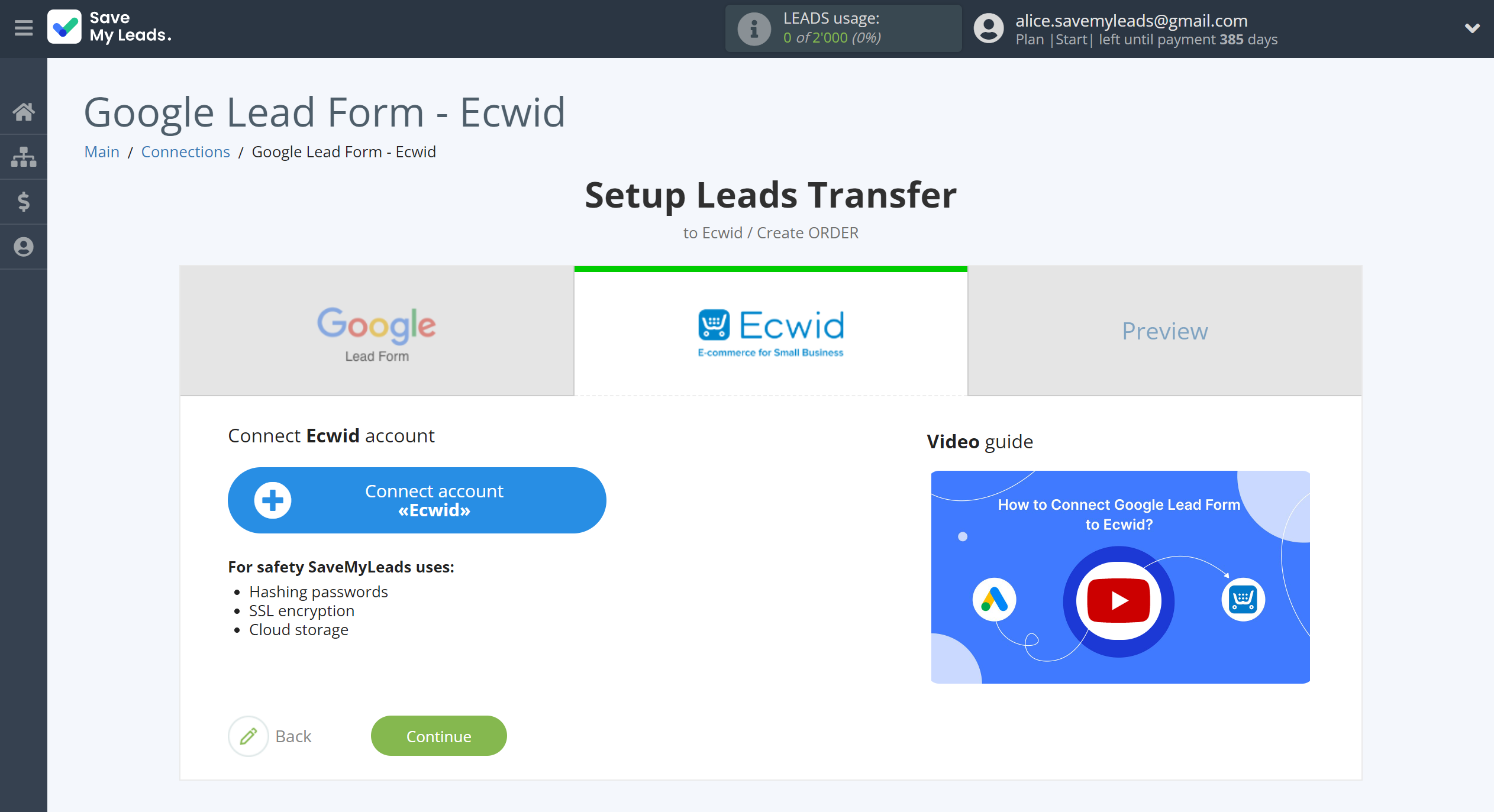 How to Connect Google Lead Form with Ecwid Create Order | Data Destination account connection How to Connect Google Lead Form with Ecwid Create Order | Data Destination account connection