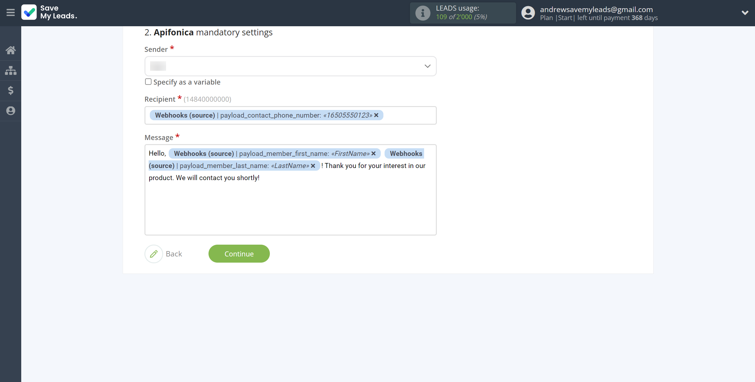 How to Connect Webhooks with Apifonica | Assigning fields How to Connect Webhooks with Apifonica | Assigning fields