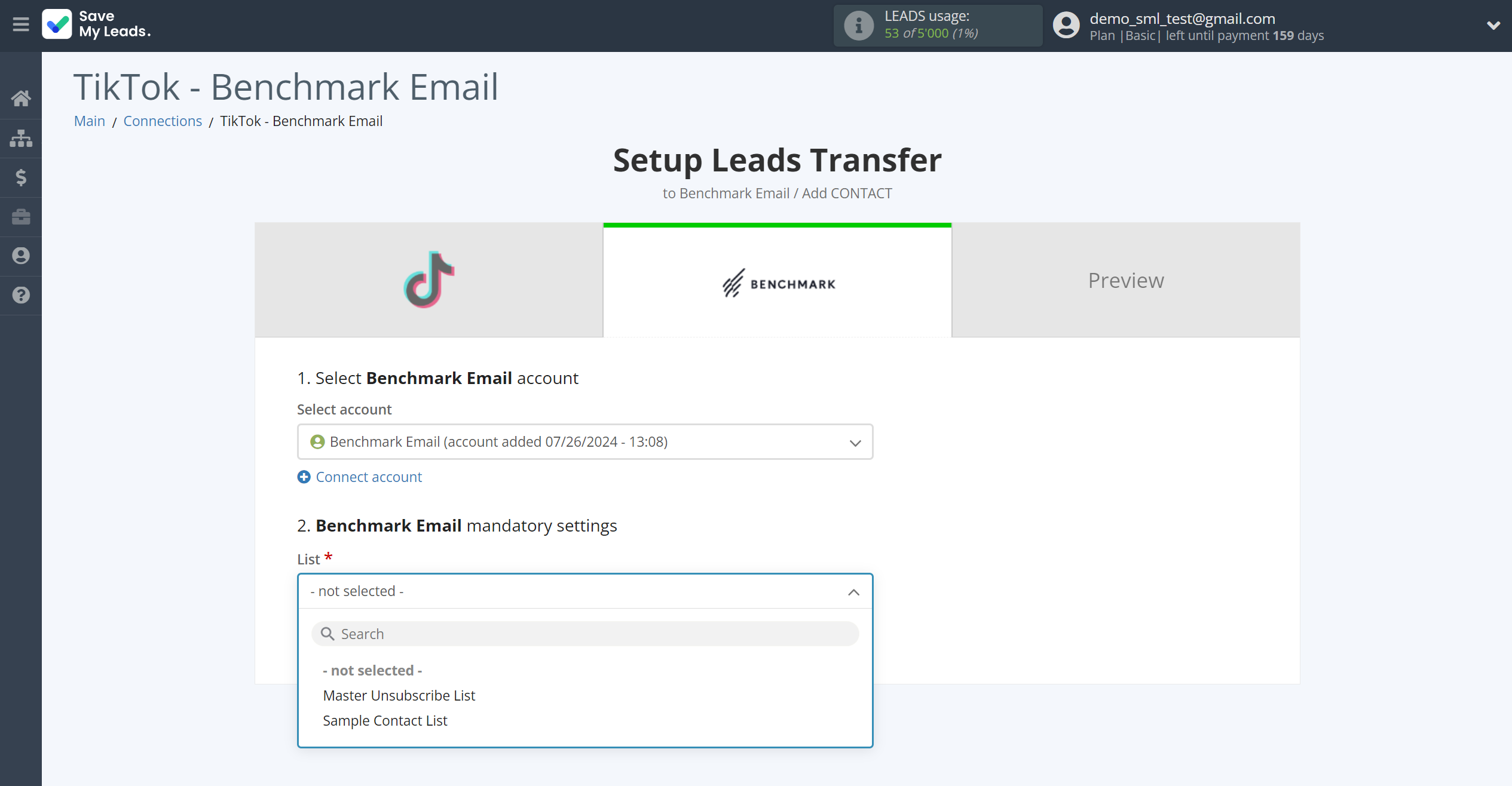 How to Connect TikTok with Benchmark Email | Assigning fields How to Connect TikTok with Benchmark Email | Assigning fields