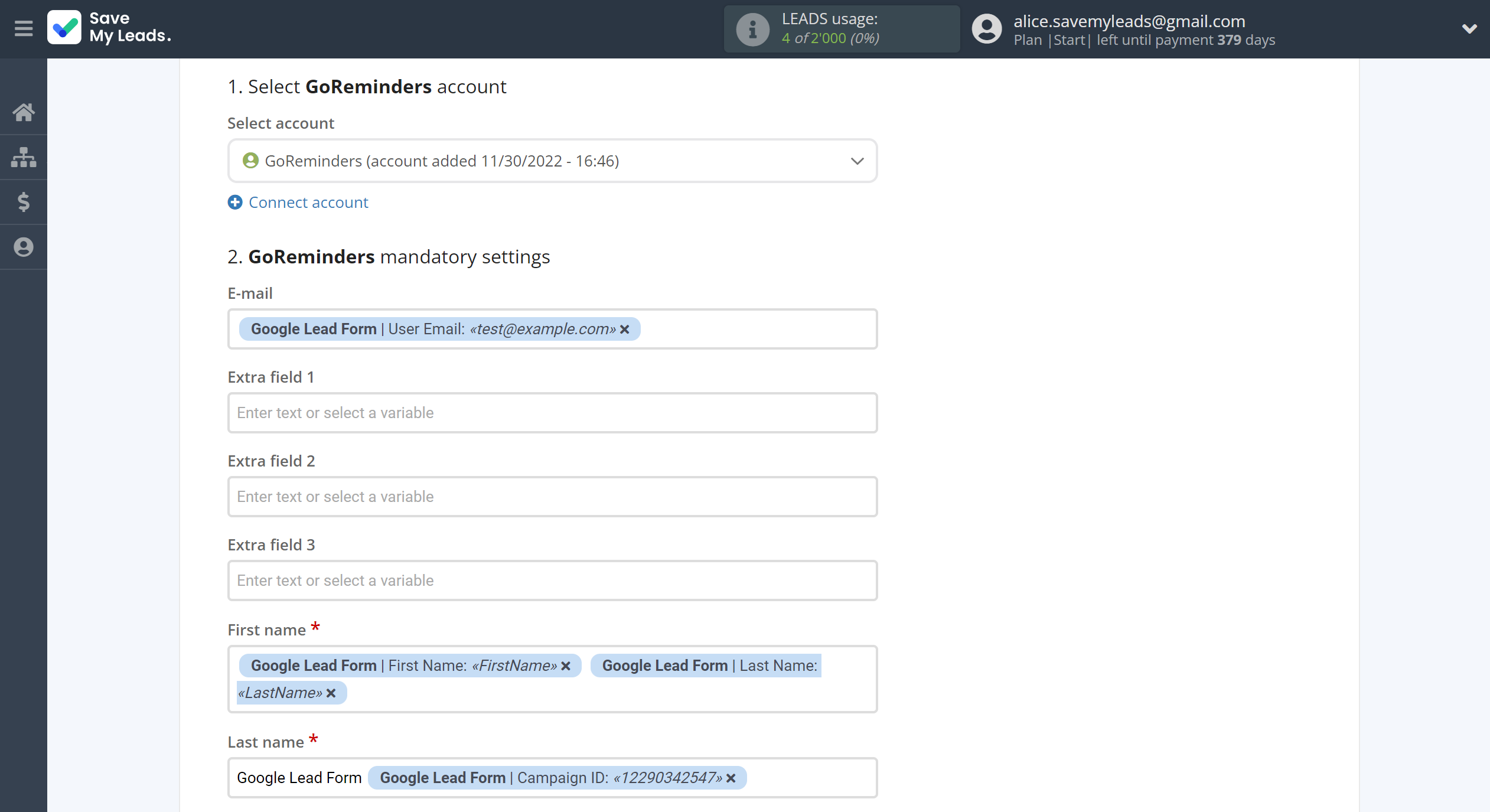 How to Connect Google Lead Form with GoReminders | Assigning fields How to Connect Google Lead Form with GoReminders | Assigning fields