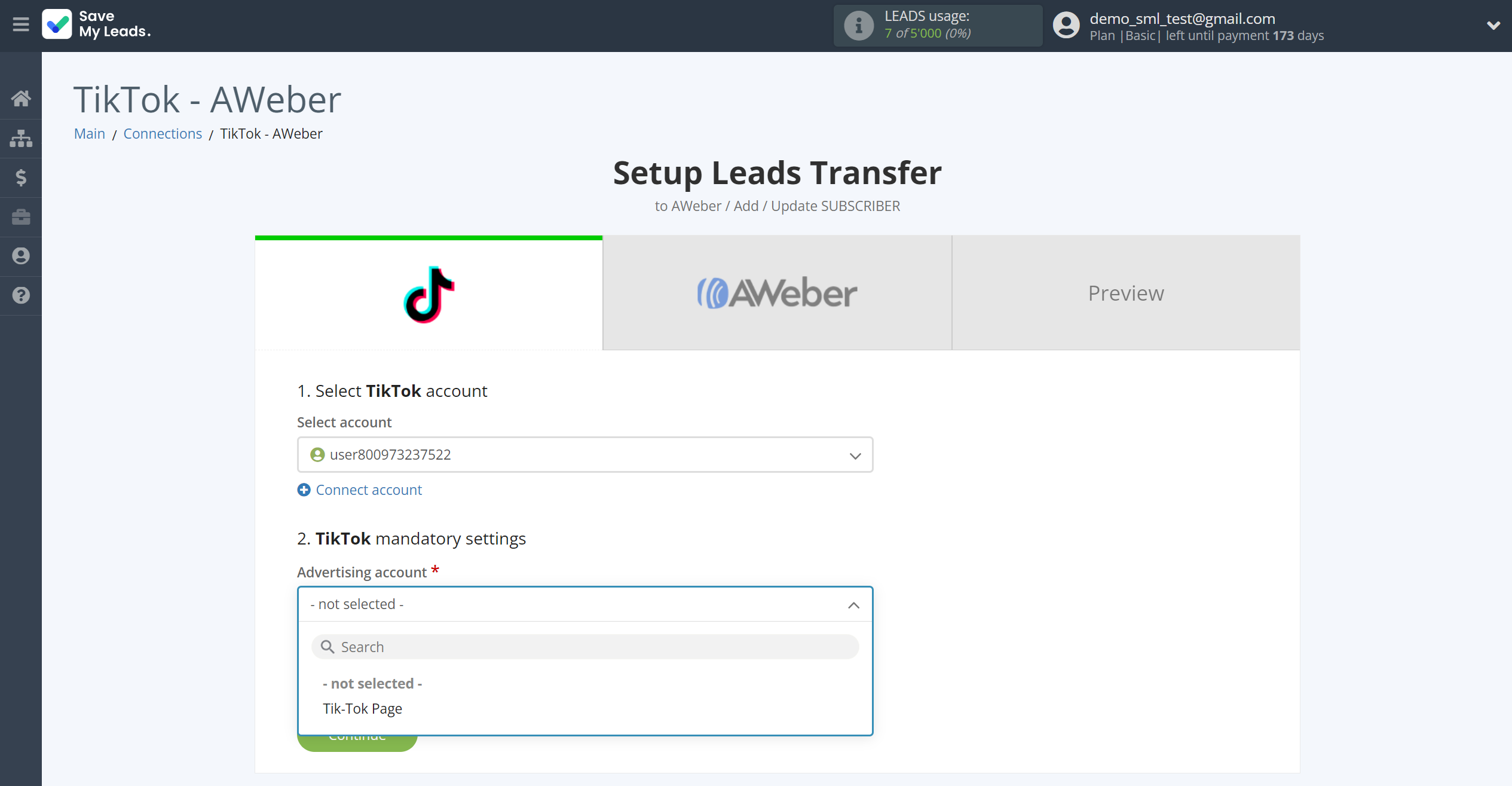 How to Connect TikTok with AWeber | Data Source account connection How to Connect TikTok with AWeber | Data Source account connection