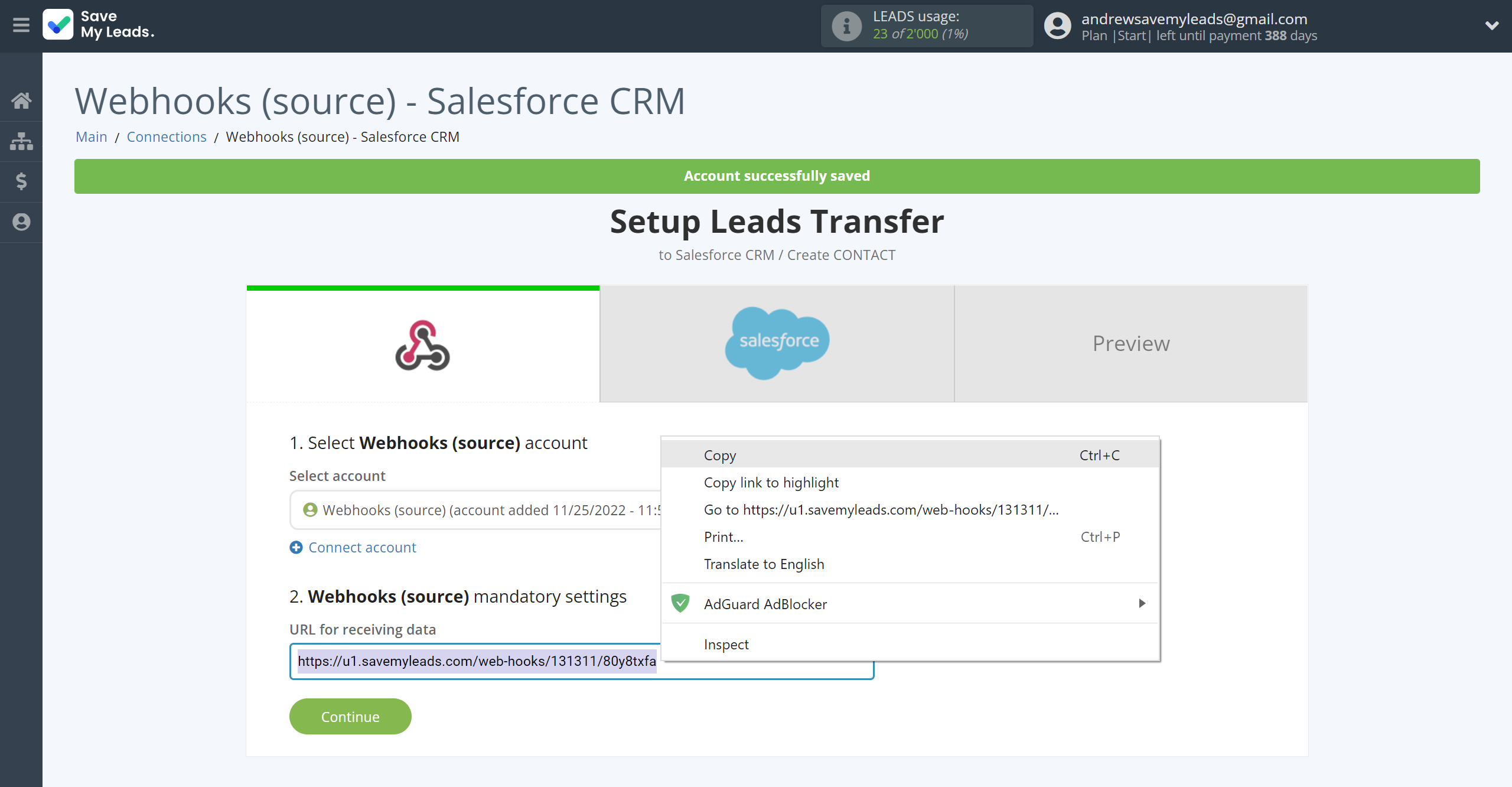 How to Connect Webhooks with Salesforce CRM Create Contacts | Data Source account connection How to Connect Webhooks with Salesforce CRM Create Contacts | Data Source account connection