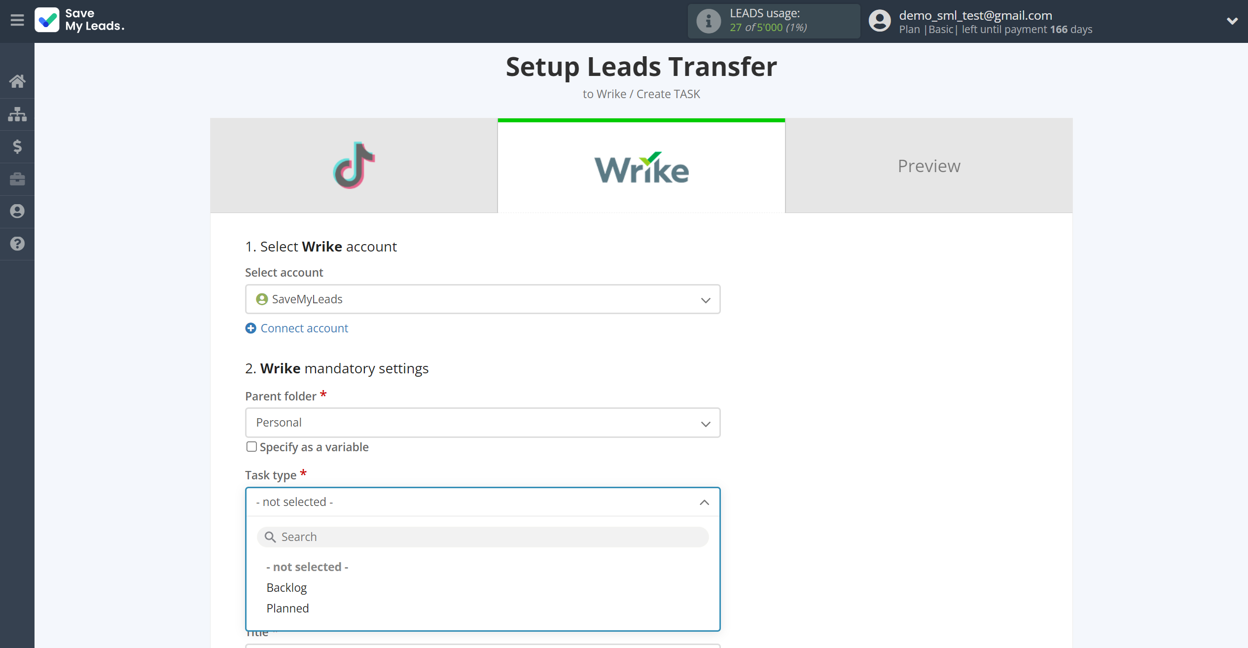 How to Connect TikTok with Wrike | Assigning fields How to Connect TikTok with Wrike | Assigning fields
