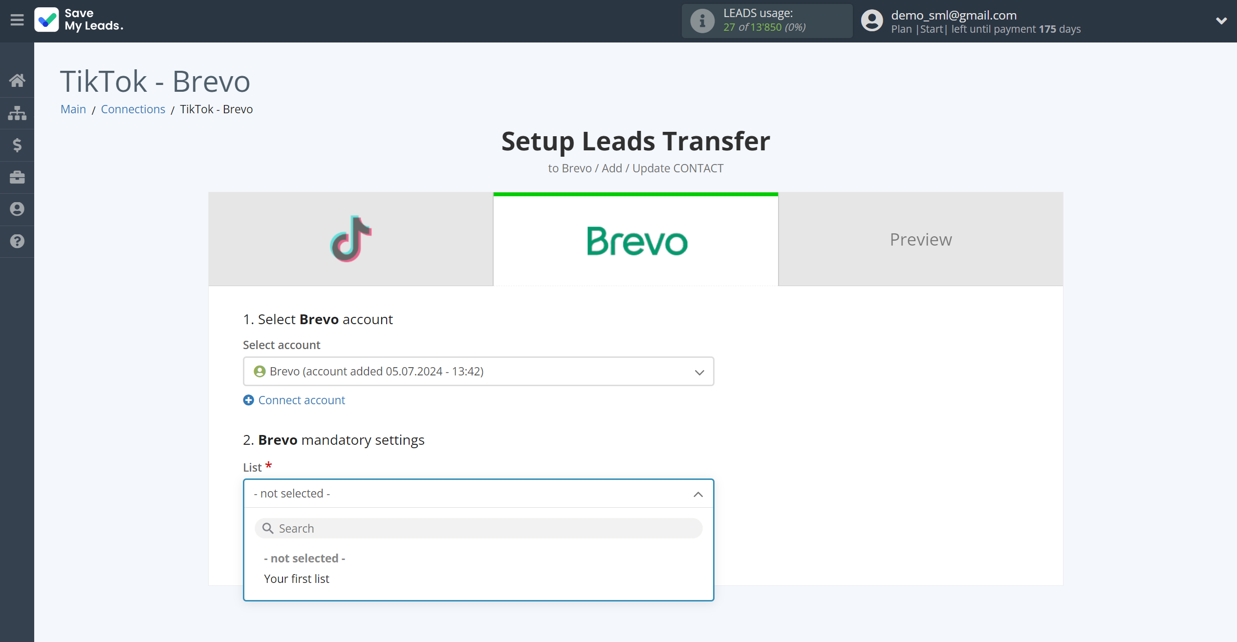 How to Connect TikTok with Brevo | Assigning fields How to Connect TikTok with Brevo | Assigning fields