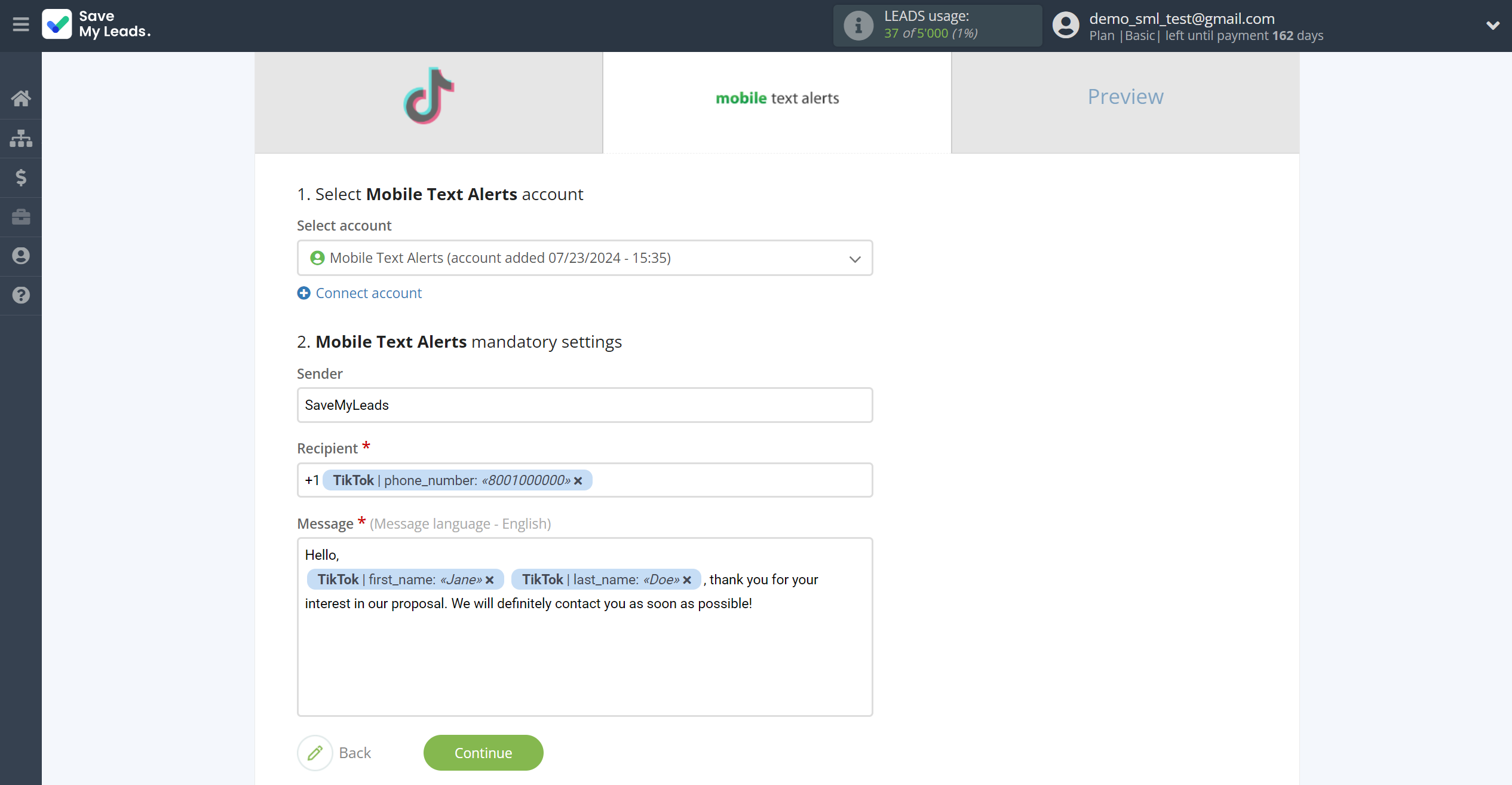 How to Connect TikTok with Mobile Text Alerts | Assigning fields How to Connect TikTok with Mobile Text Alerts | Assigning fields