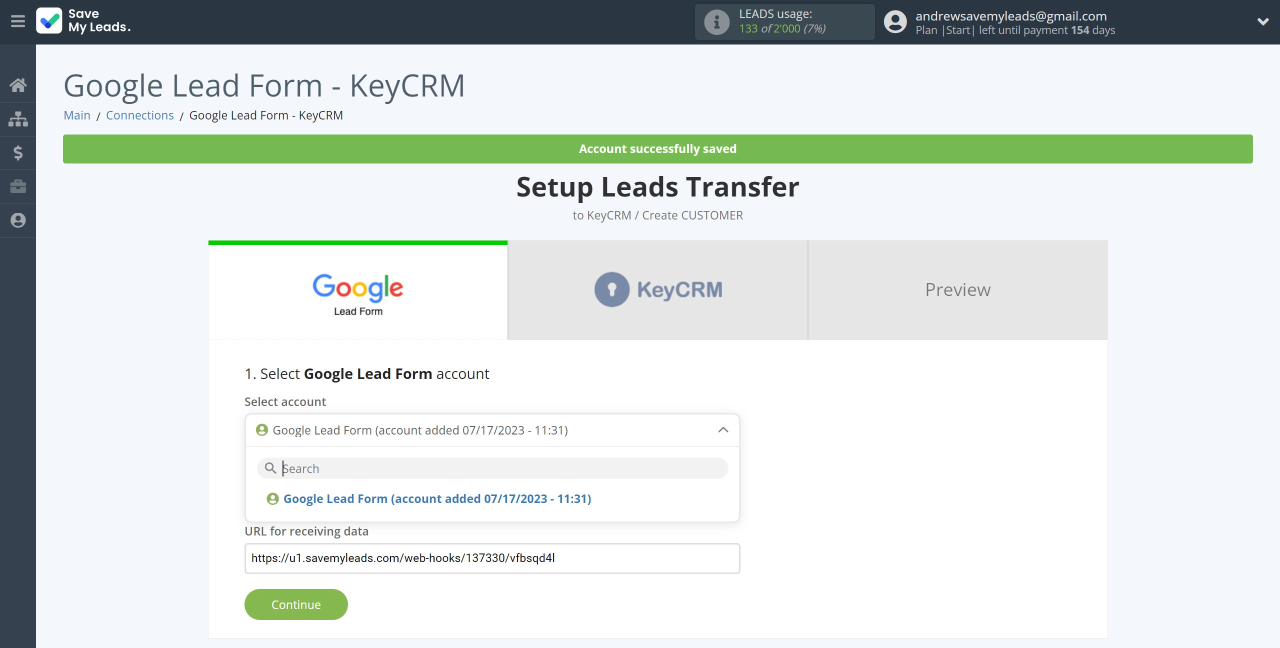 How to Connect Google Lead Form with KeyCRM Create Customer | Data Source account selection How to Connect Google Lead Form with KeyCRM Create Customer | Data Source account selection