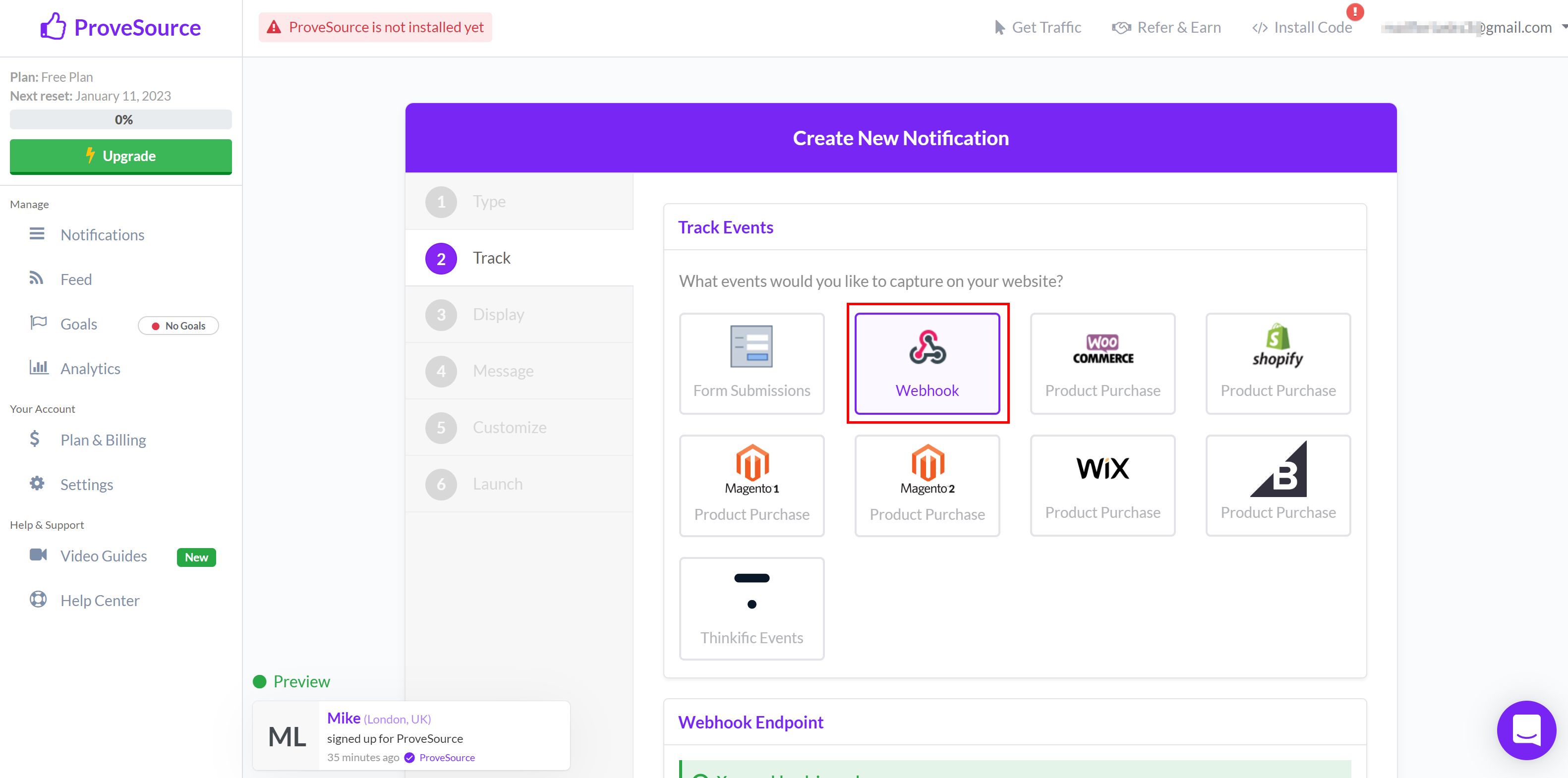 How to Connect Webhooks with ProveSource | Data Destination account connection How to Connect Webhooks with ProveSource | Data Destination account connection
