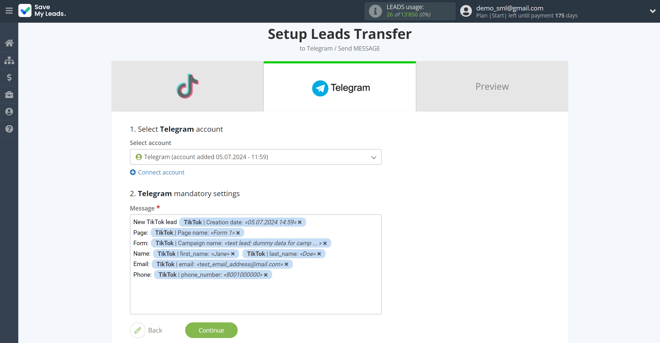 How to Connect TikTok with Telegram | Assigning fields How to Connect TikTok with Telegram | Assigning fields