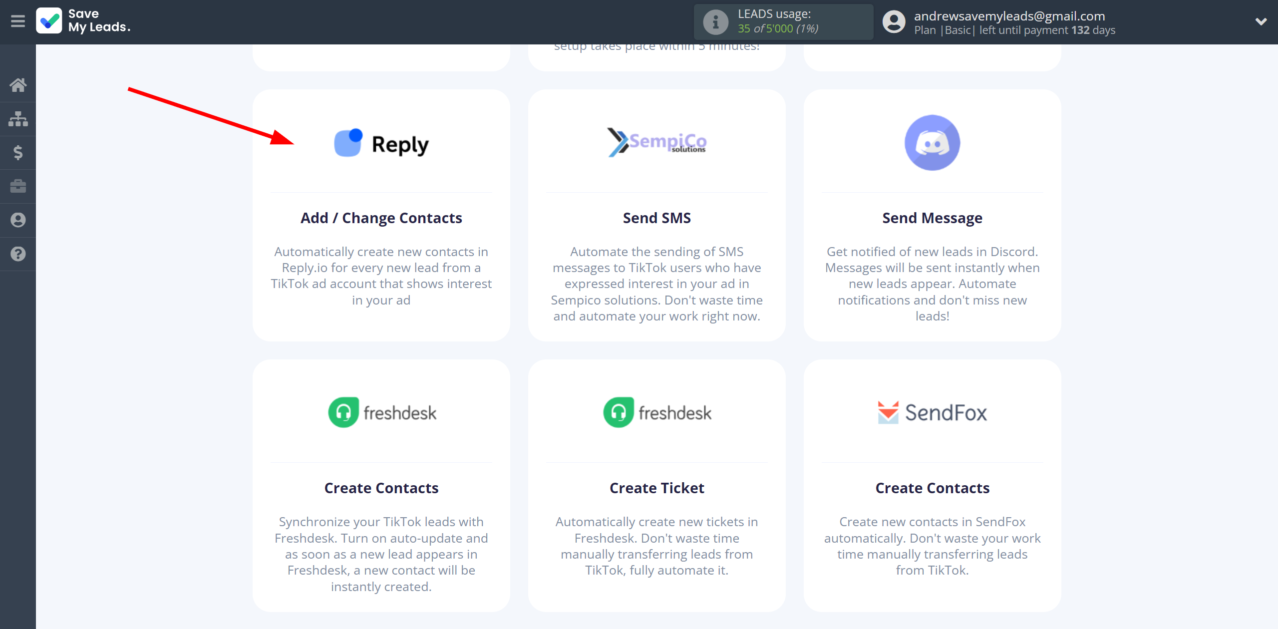 How to Connect TikTok with Reply.io | Data Destination system selection How to Connect TikTok with Reply.io | Data Destination system selection