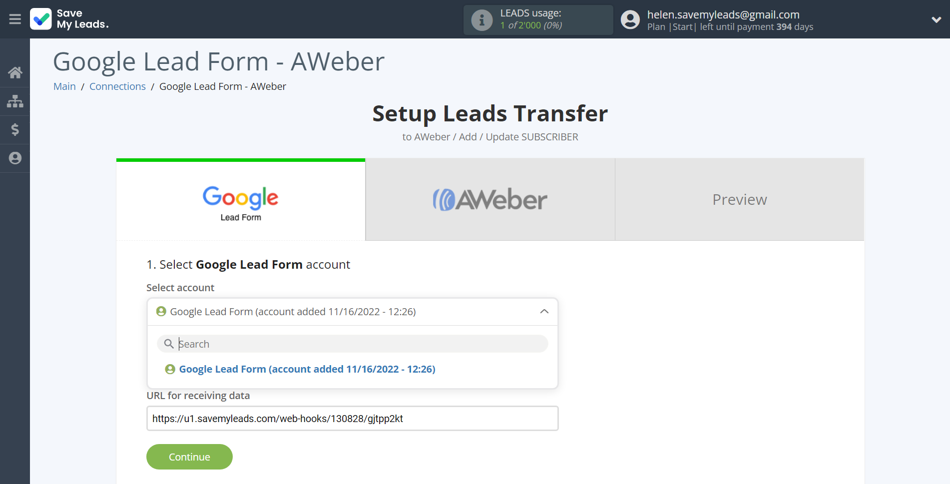 How to Connect Google Lead Form with AWeber | Data Source account selection How to Connect Google Lead Form with AWeber | Data Source account selection