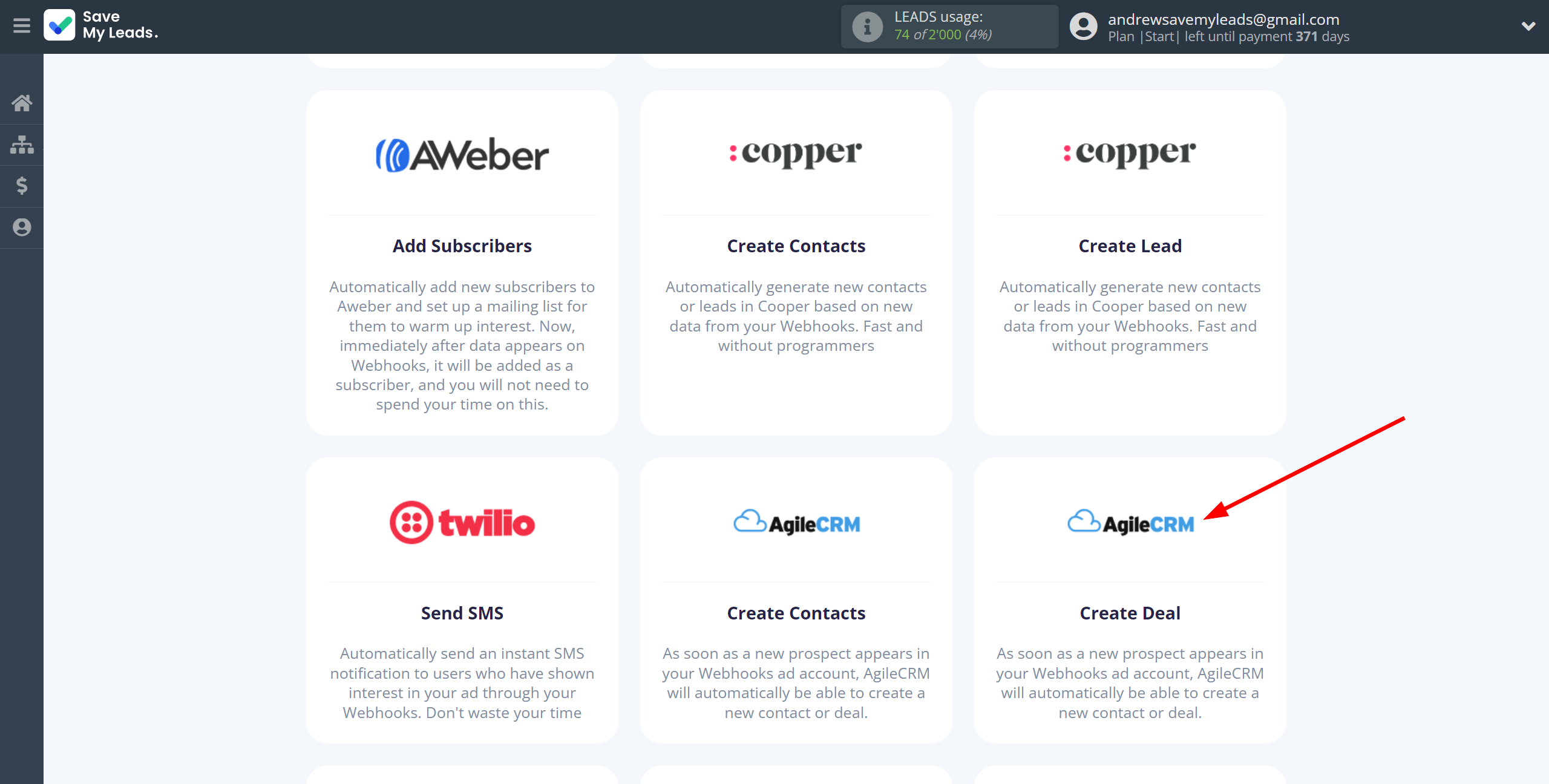How to Connect Webhooks with AgileCRM Create Deal | Data Destination system selection How to Connect Webhooks with AgileCRM Create Deal | Data Destination system selection