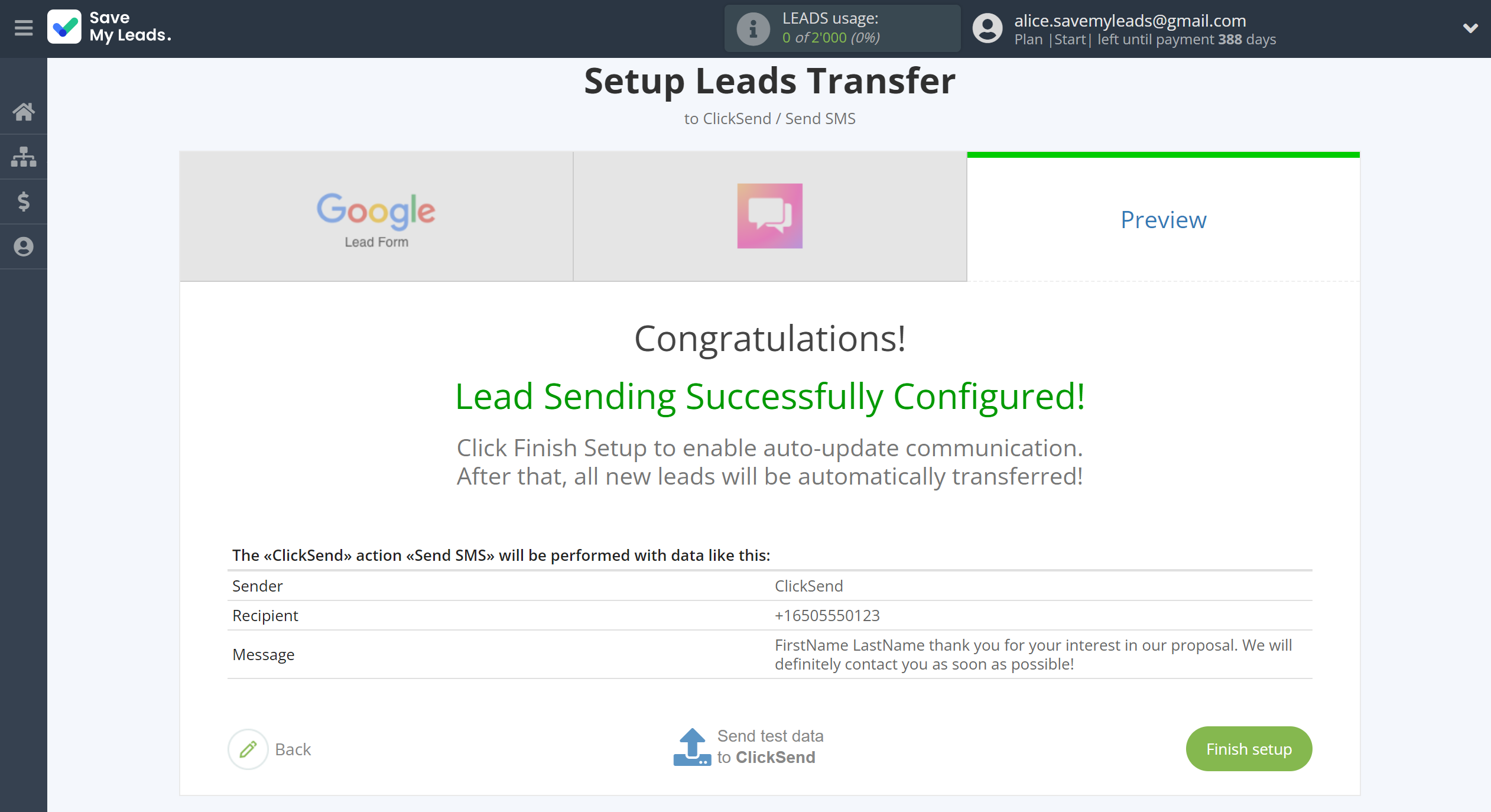 How to Connect Google Lead Form with ClickSend Send SMS | Test data How to Connect Google Lead Form with ClickSend Send SMS | Test data