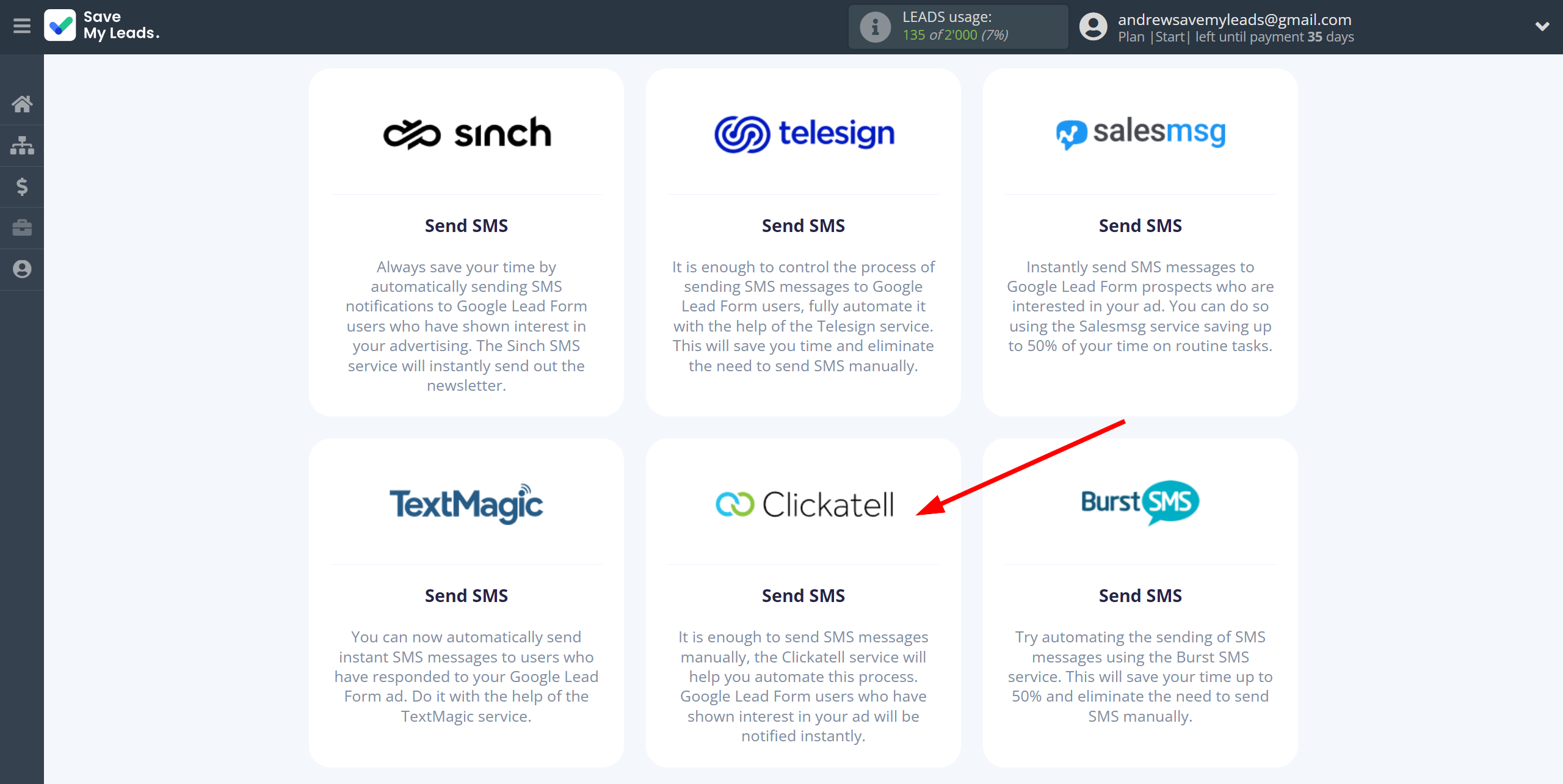 How to Connect Google Lead Form with Clickatell | Data Destination system selection How to Connect Google Lead Form with Clickatell | Data Destination system selection