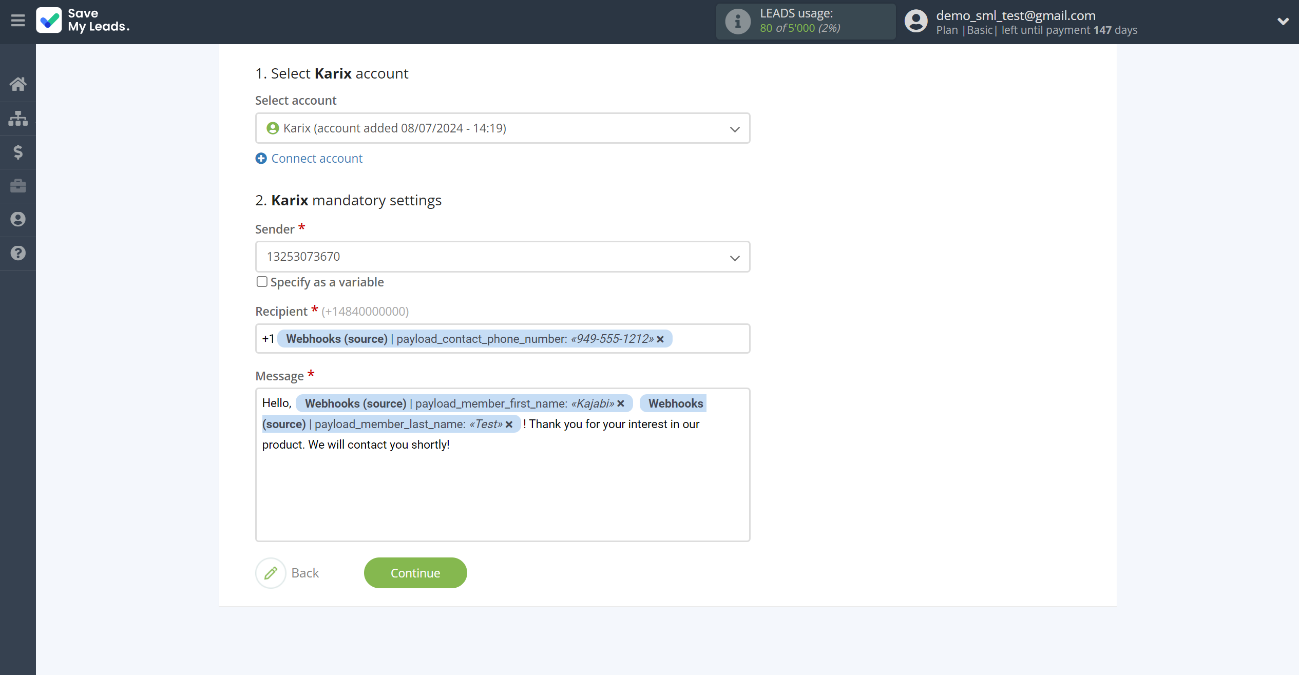 How to Connect Webhooks with Karix | Assigning fields How to Connect Webhooks with Karix | Assigning fields