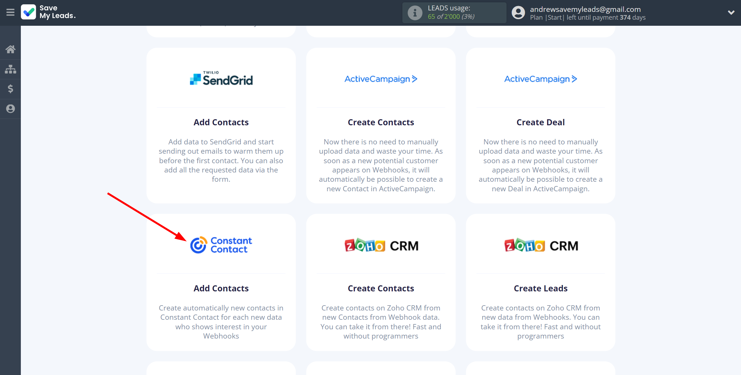 How to Connect Webhooks with Constant Contact | Data Destination system selection How to Connect Webhooks with Constant Contact | Data Destination system selection