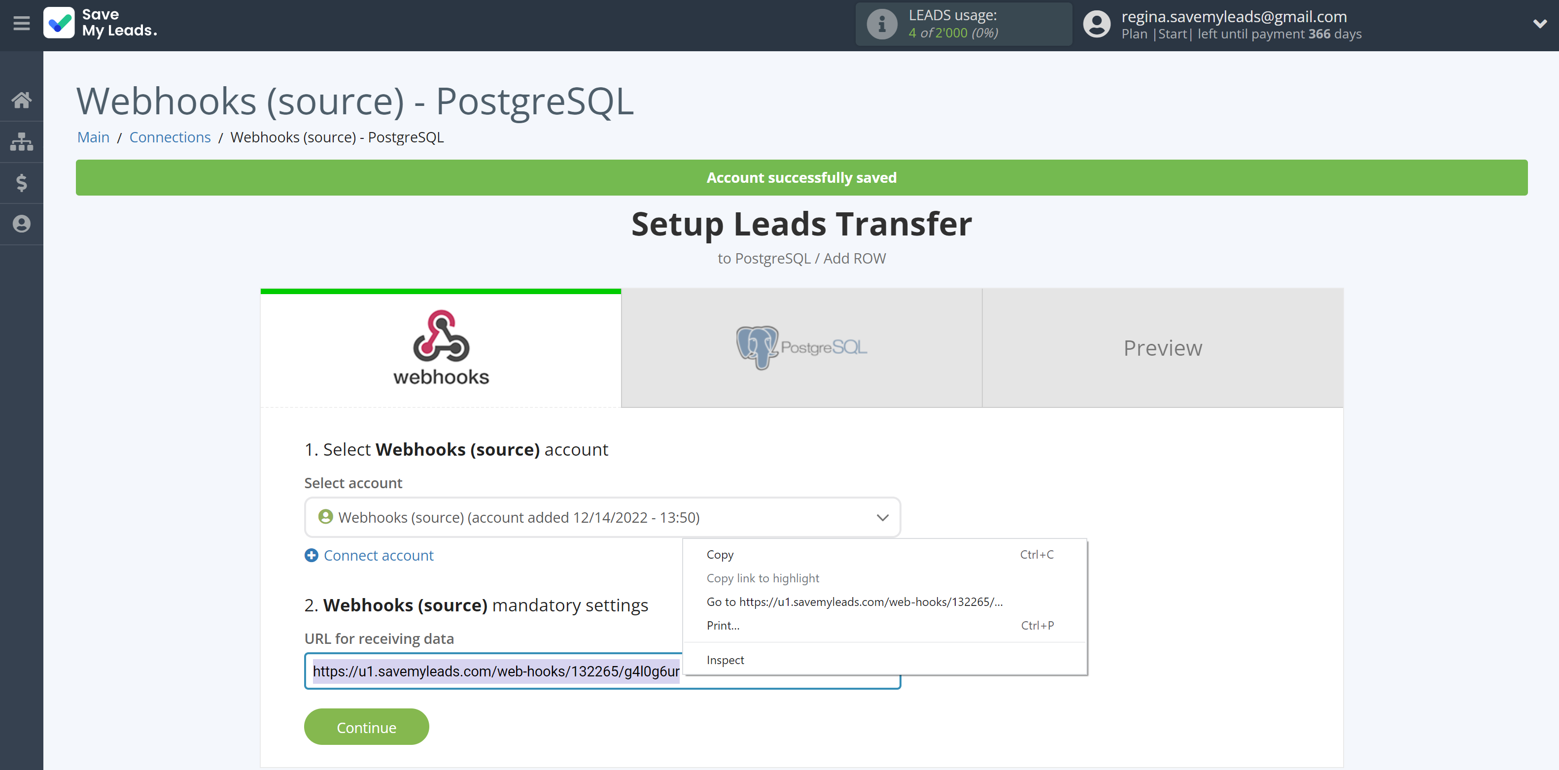 How to Connect Webhooks with PostgreSQL | Data Source account connection How to Connect Webhooks with PostgreSQL | Data Source account connection