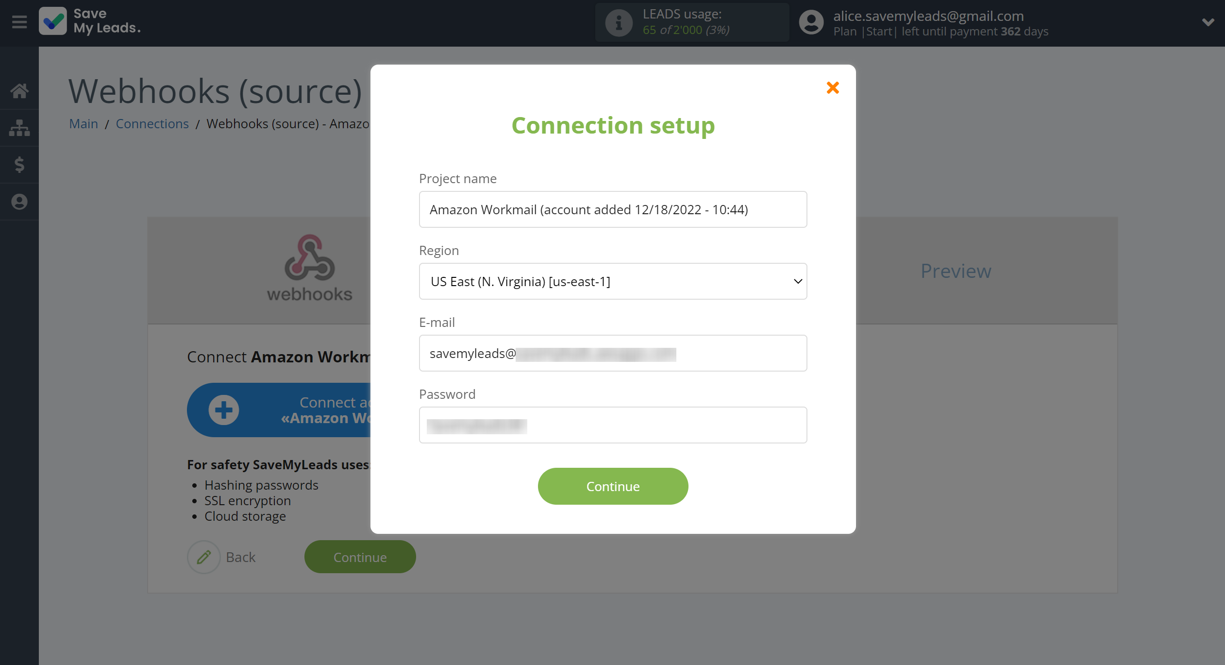 How to Connect Webhooks with Amazon Workmail | Data Destination account connection How to Connect Webhooks with Amazon Workmail | Data Destination account connection