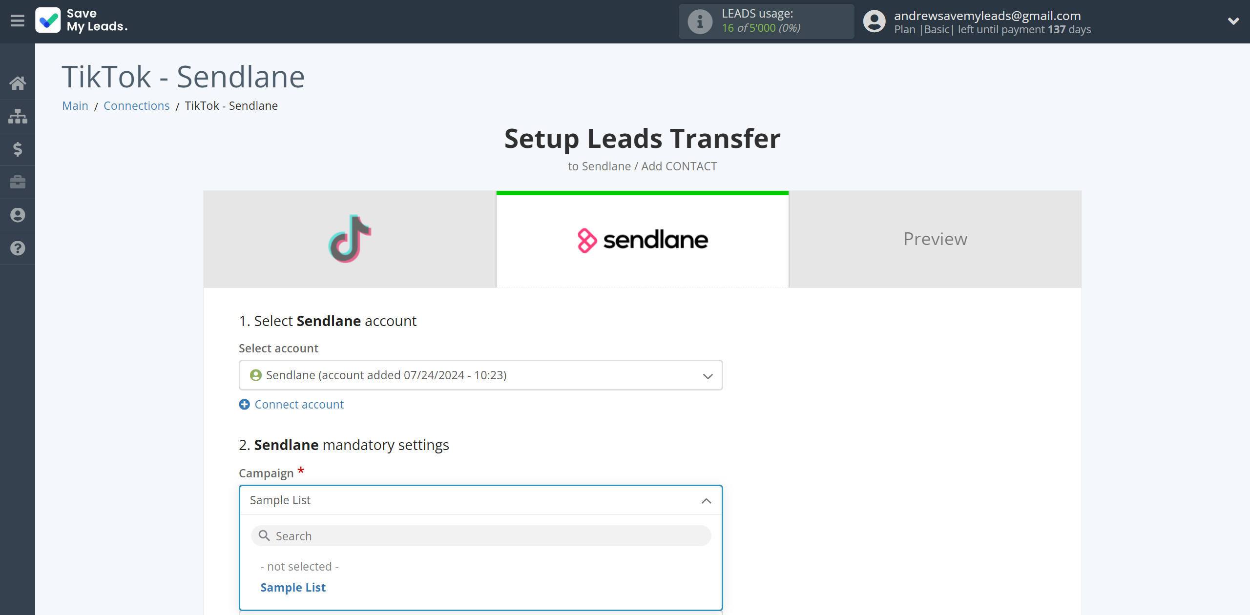 How to Connect TikTok with Sendlane Add Contacts | Assigning fields How to Connect TikTok with Sendlane Add Contacts | Assigning fields