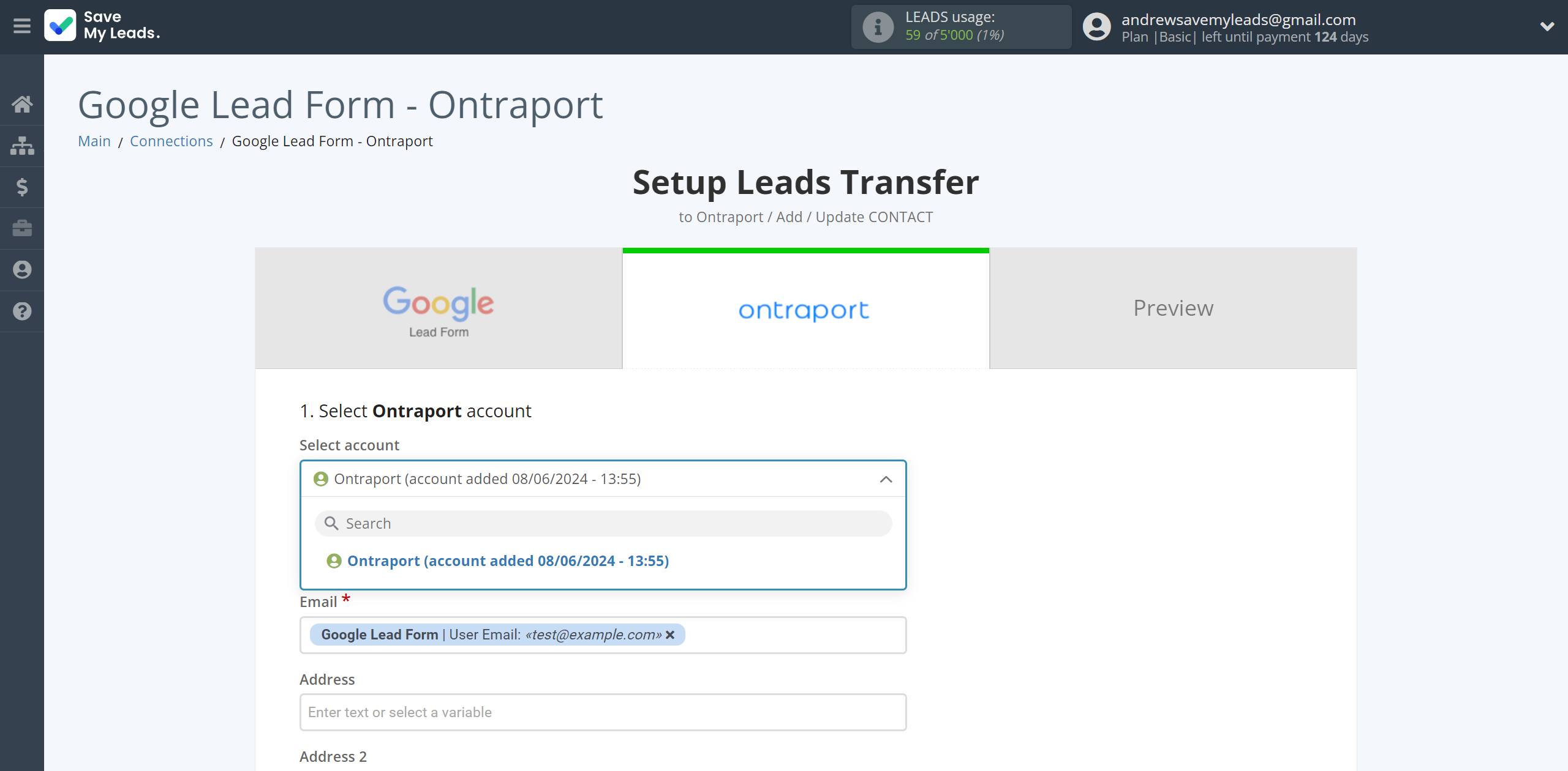 How to Connect Google Lead Form with Ontraport | Data Destination account selection How to Connect Google Lead Form with Ontraport | Data Destination account selection