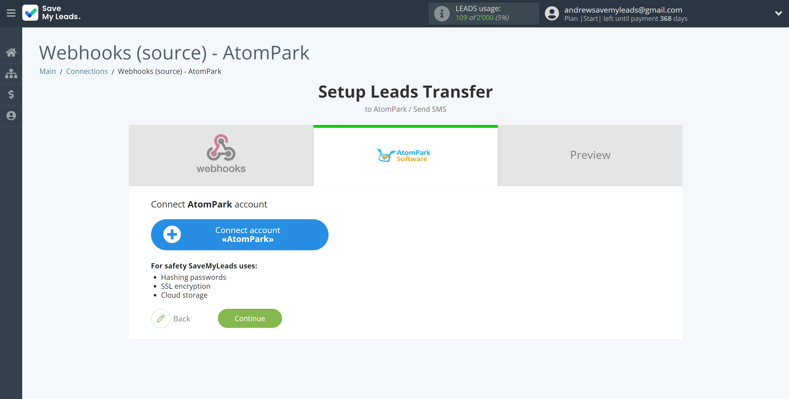 How to Connect Webhooks with AtomPark | Data Destination account connection How to Connect Webhooks with AtomPark | Data Destination account connection