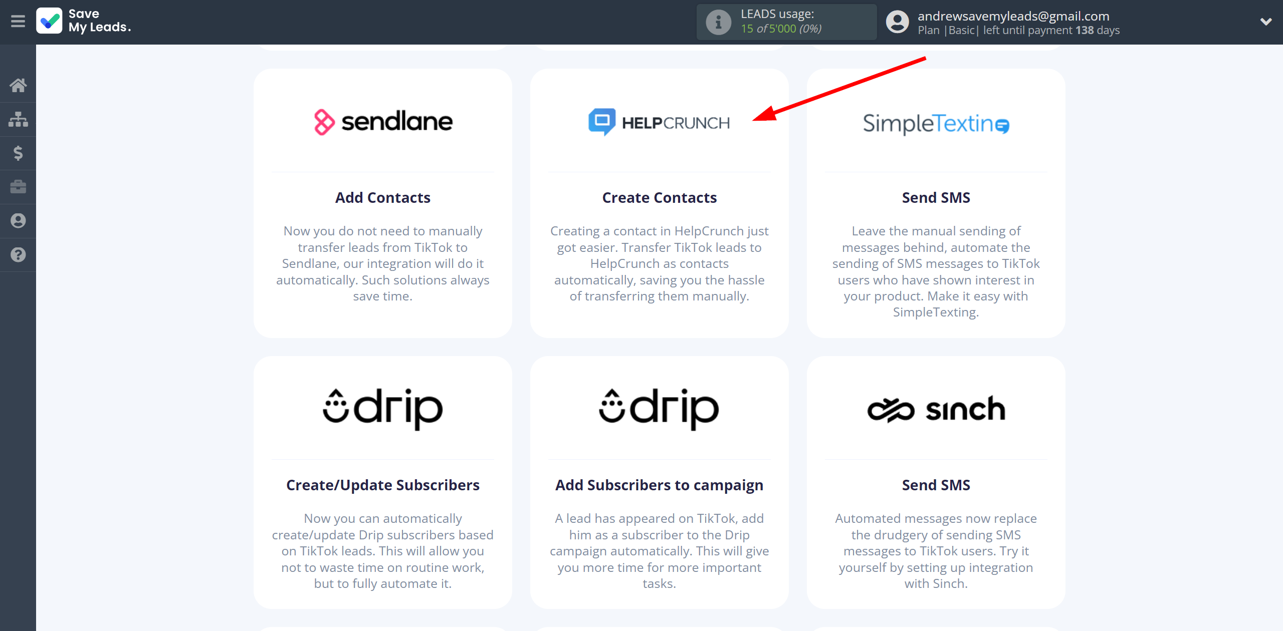How to Connect TikTok with HelpCrunch Create Contacts | Data Destination system selection How to Connect TikTok with HelpCrunch Create Contacts | Data Destination system selection