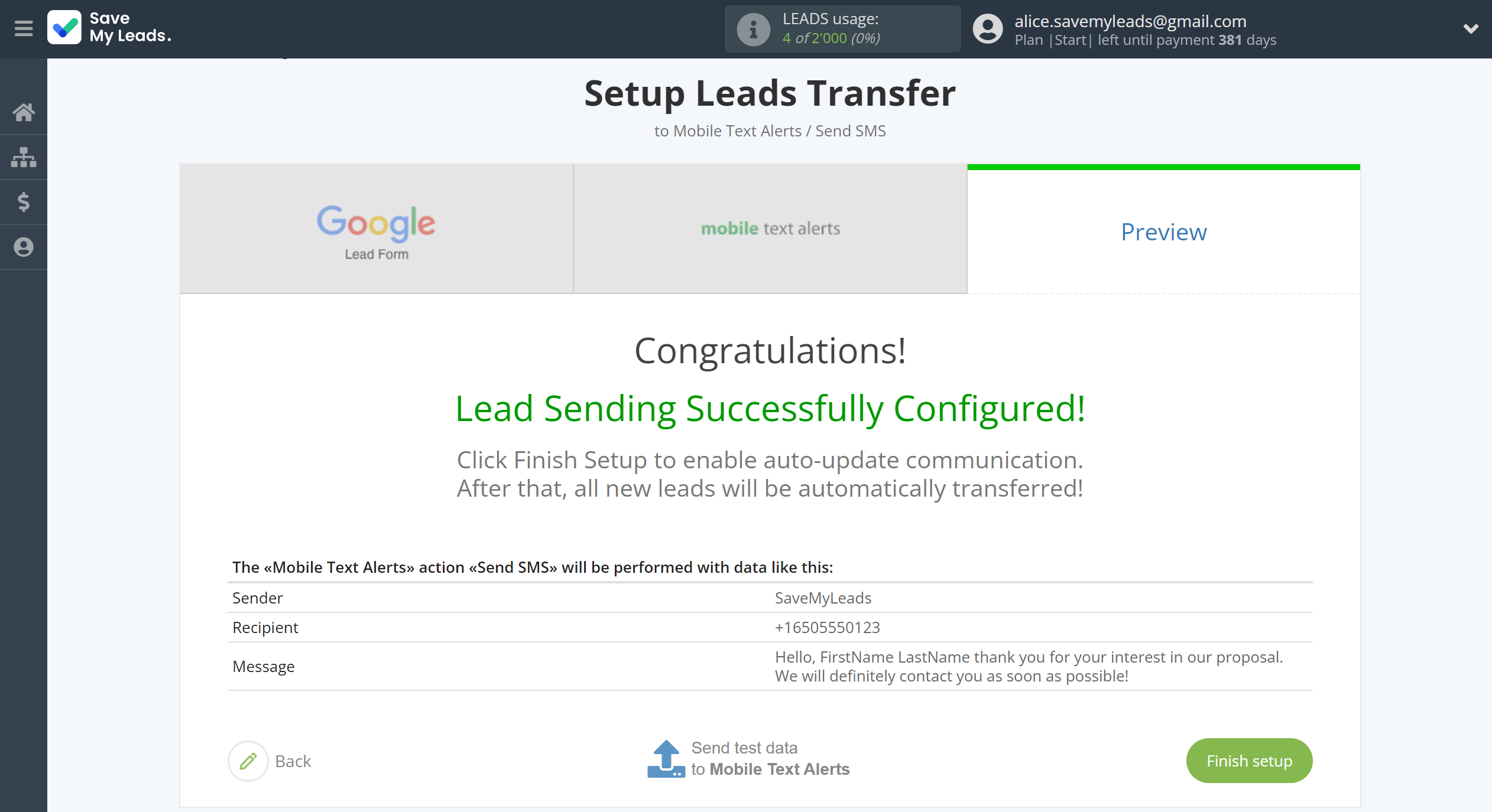 How to Connect Webhooks with Mobile Text Alerts | Test data How to Connect Webhooks with Mobile Text Alerts | Test data