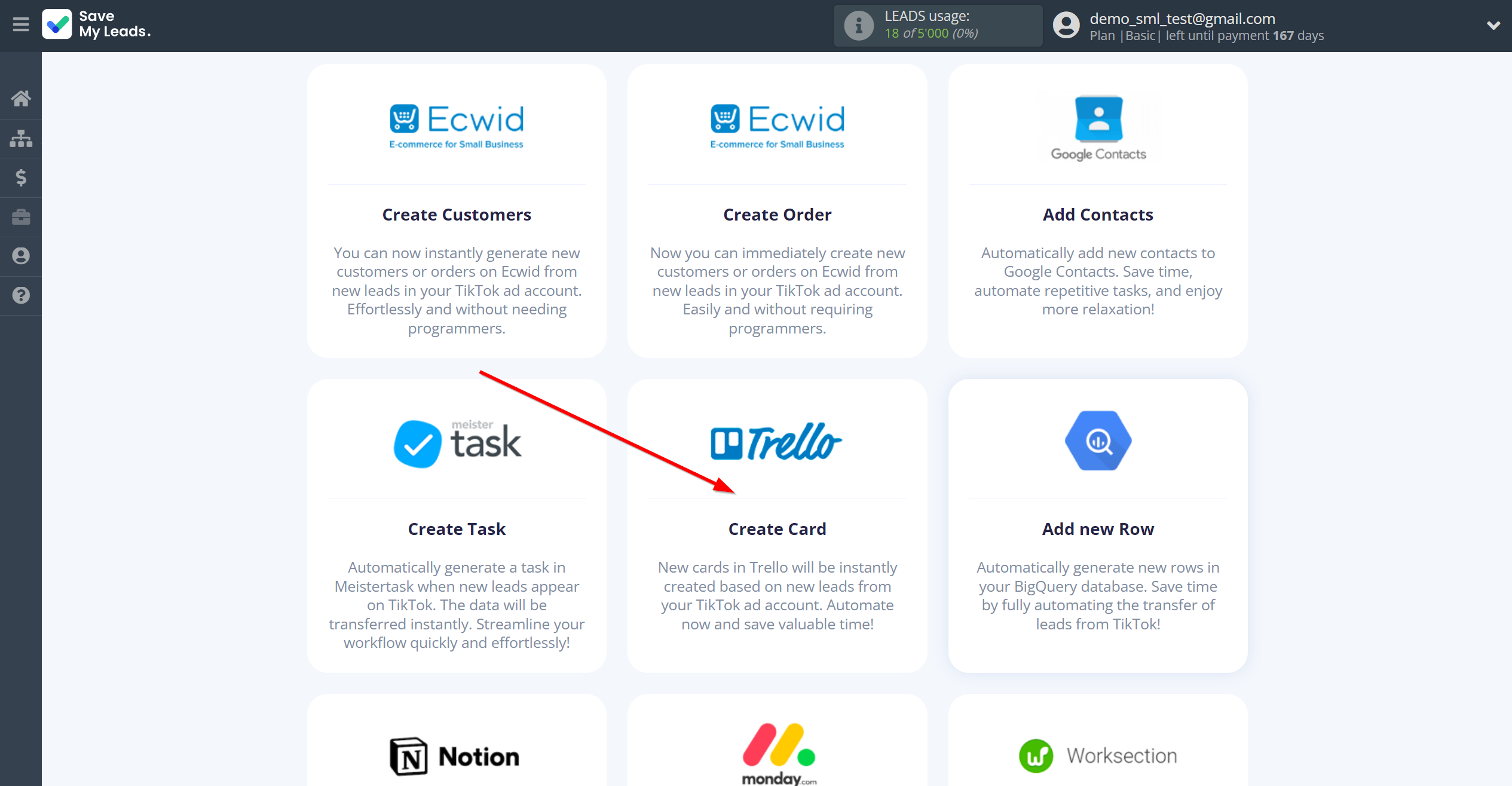 How to Connect TikTok with Trello | Data Destination system selection How to Connect TikTok with Trello | Data Destination system selection