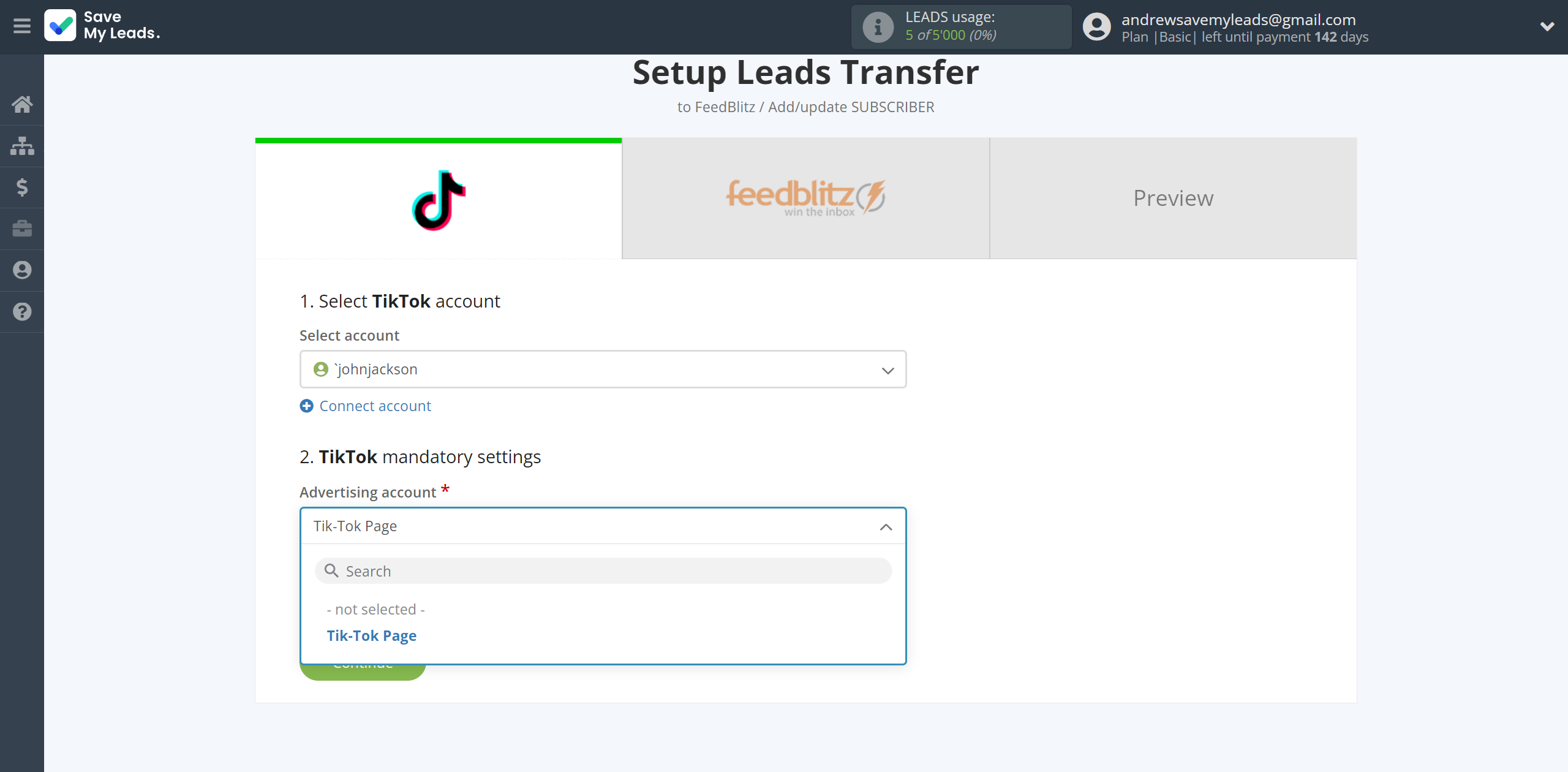 How to Connect TikTok with FeedBlitz | Data Source account connection How to Connect TikTok with FeedBlitz | Data Source account connection