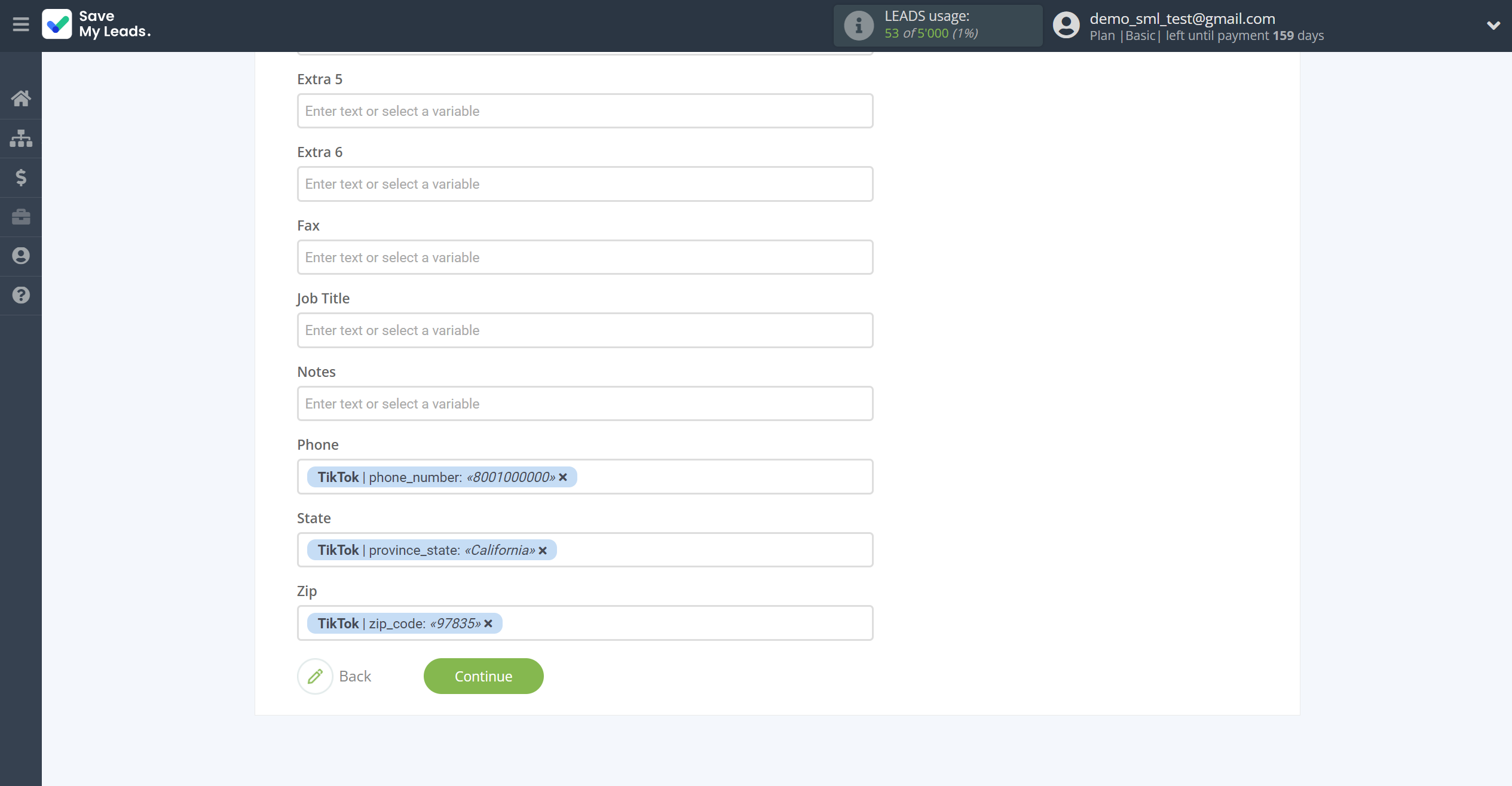 How to Connect TikTok with Benchmark Email | Assigning fields How to Connect TikTok with Benchmark Email | Assigning fields