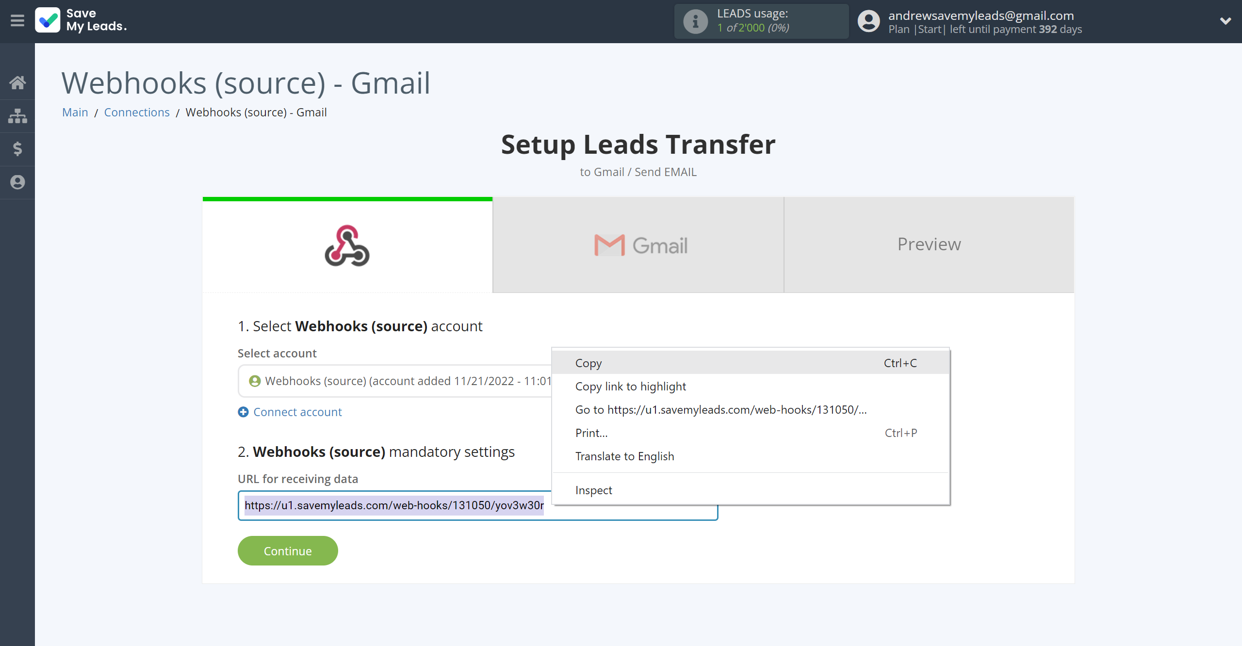 How to Connect Webhooks with Gmail | Data Source account connection How to Connect Webhooks with Gmail | Data Source account connection