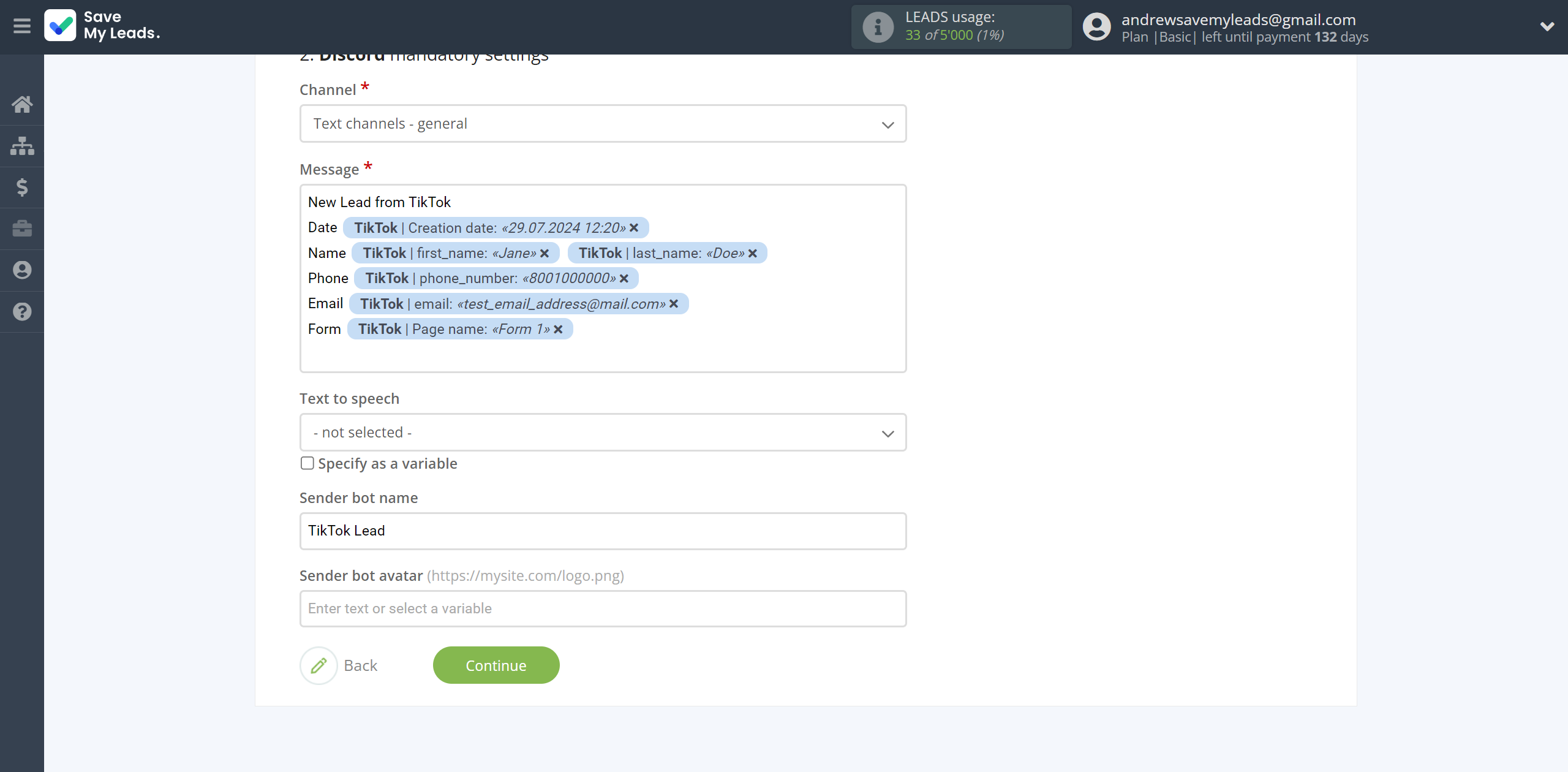 How to Connect TikTok with Discord | Assigning fields How to Connect TikTok with Discord | Assigning fields