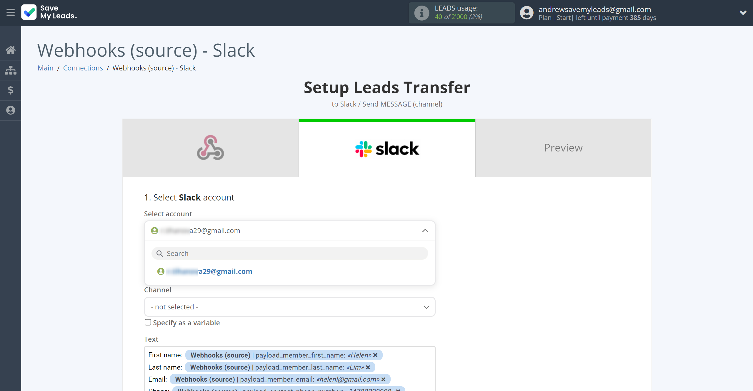 How to Connect Webhooks with Slack Channel Notification | Data Destination account selection How to Connect Webhooks with Slack Channel Notification | Data Destination account selection
