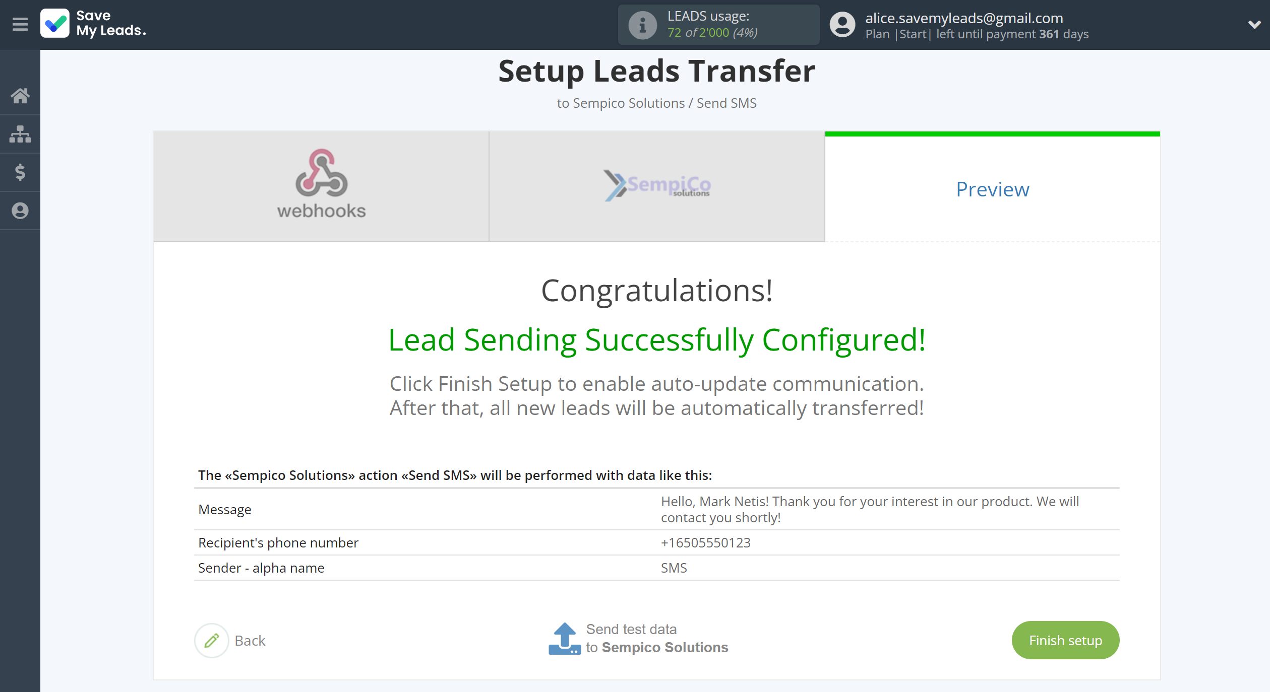 How to Connect Webhooks with Sempico Solutions | Test data How to Connect Webhooks with Sempico Solutions | Test data
